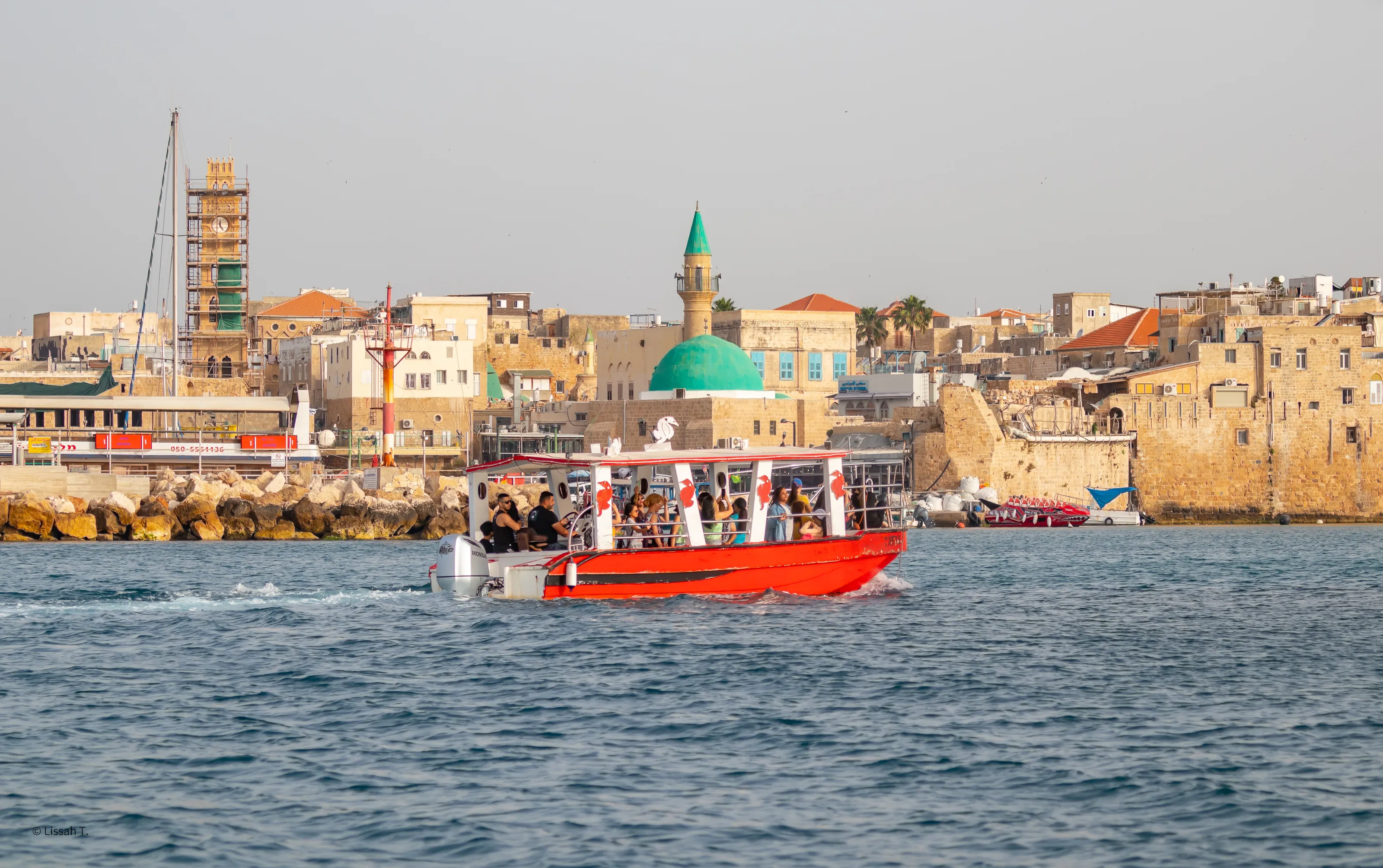 Boating in the Old City of Acre, Israel
