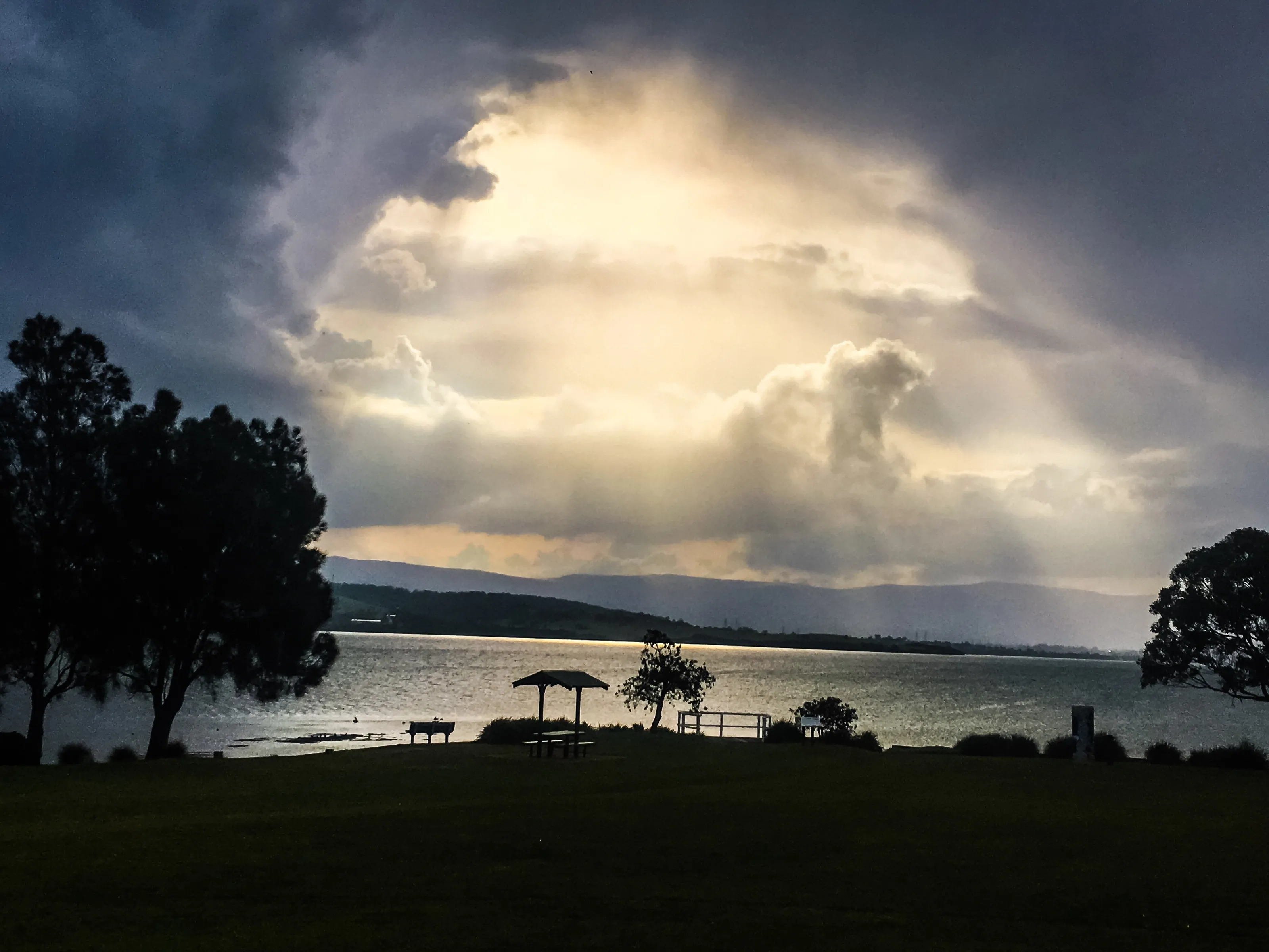 Boonerah Point Reserve NSW As the rain rolls in
