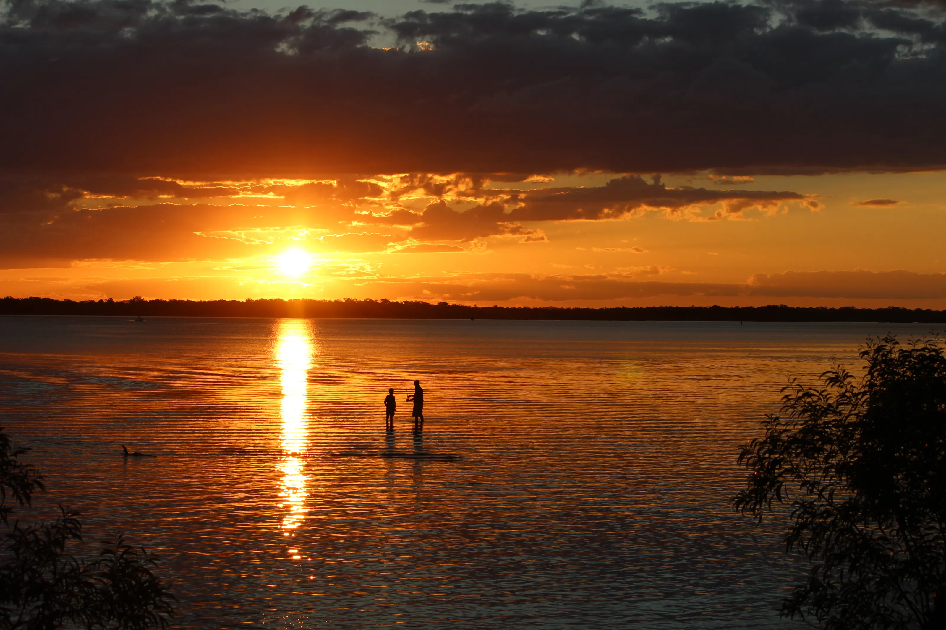 Father and son fishing