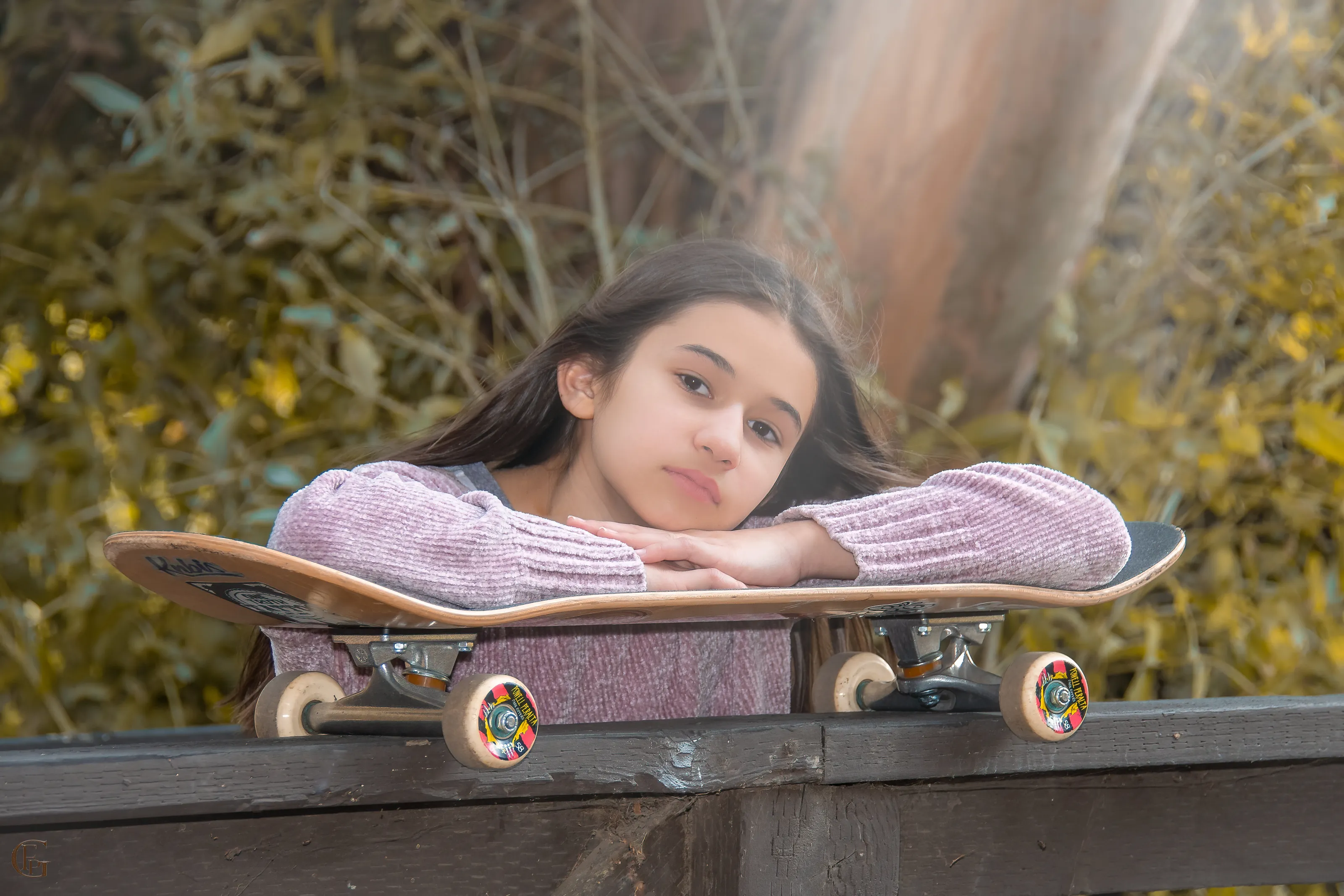 A girl and her skateboard