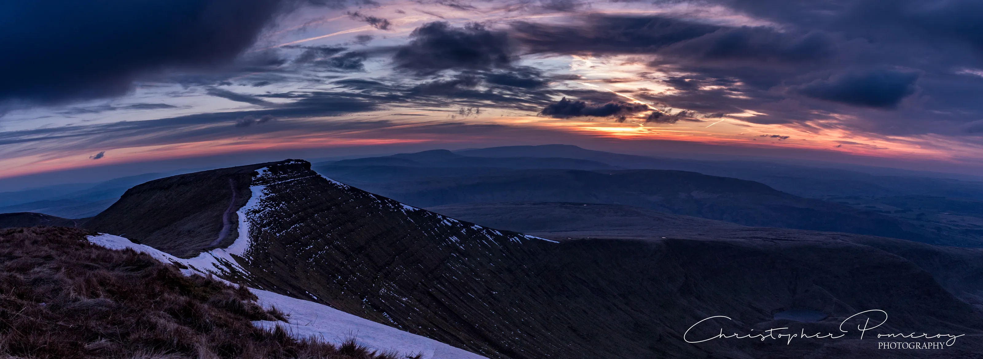 Sunset over Corn Du & Pen y Fan