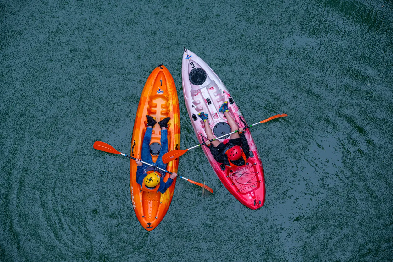 Kayaking in the rain