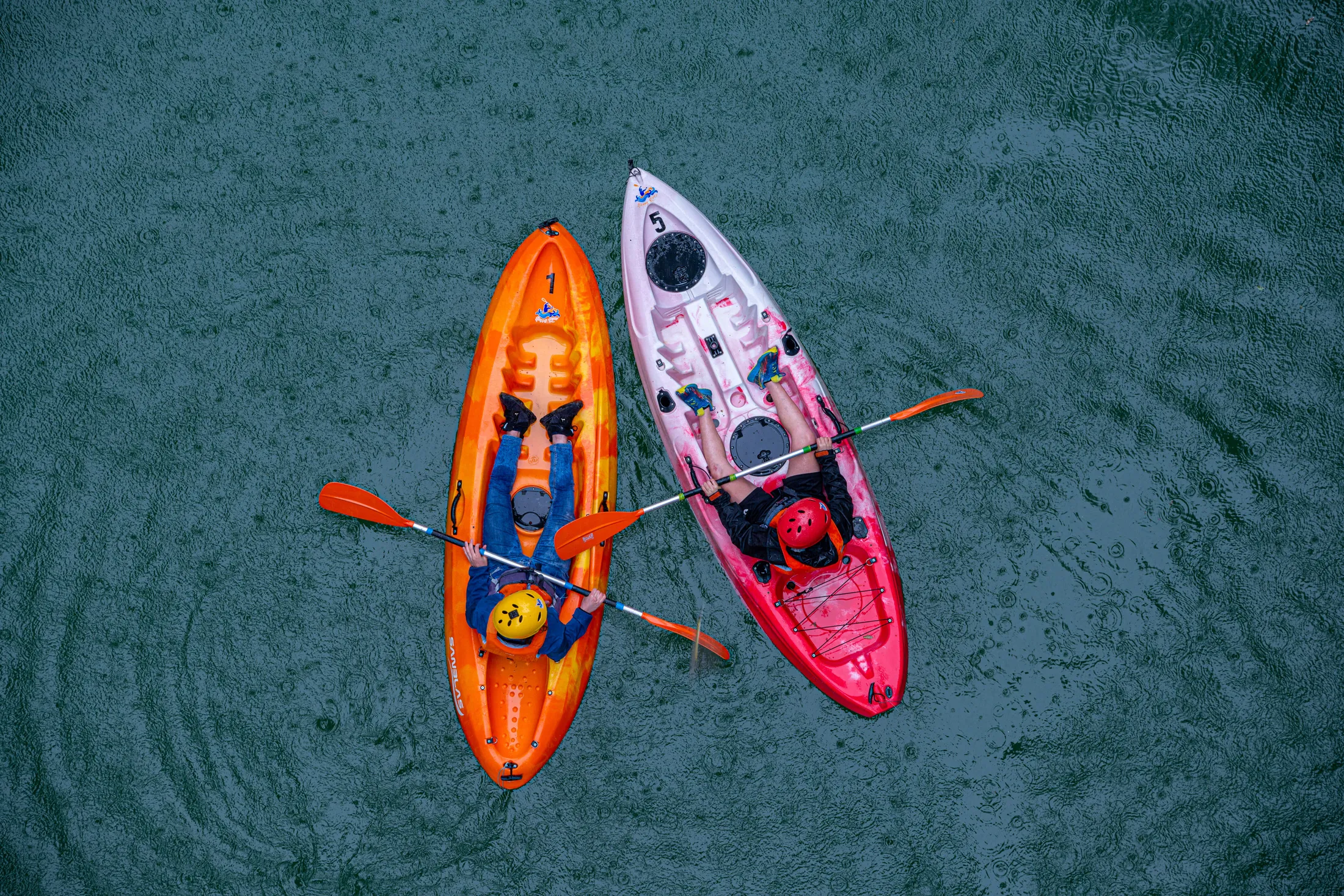 Kayaking in the rain