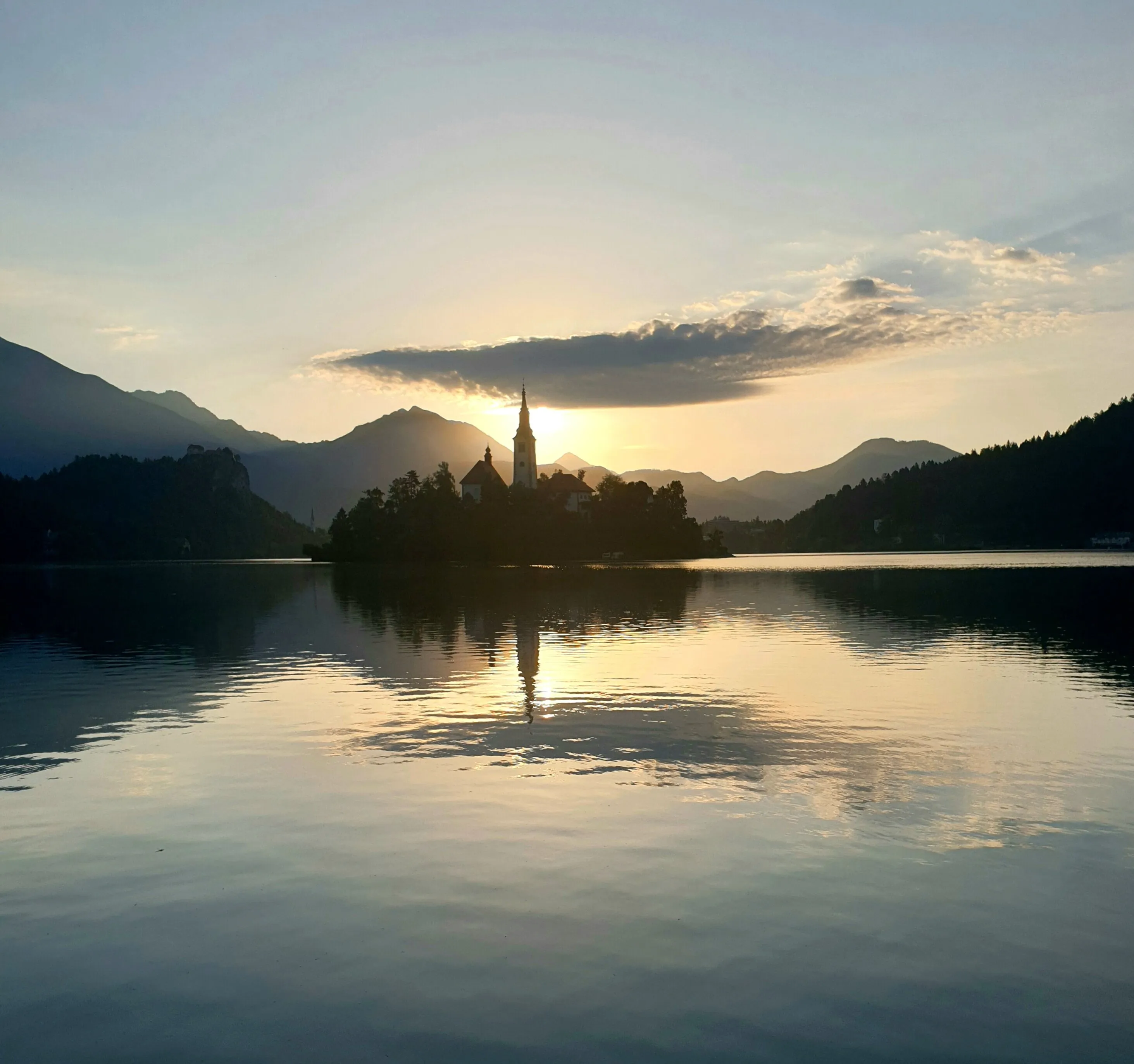 Morning run at lake Bled