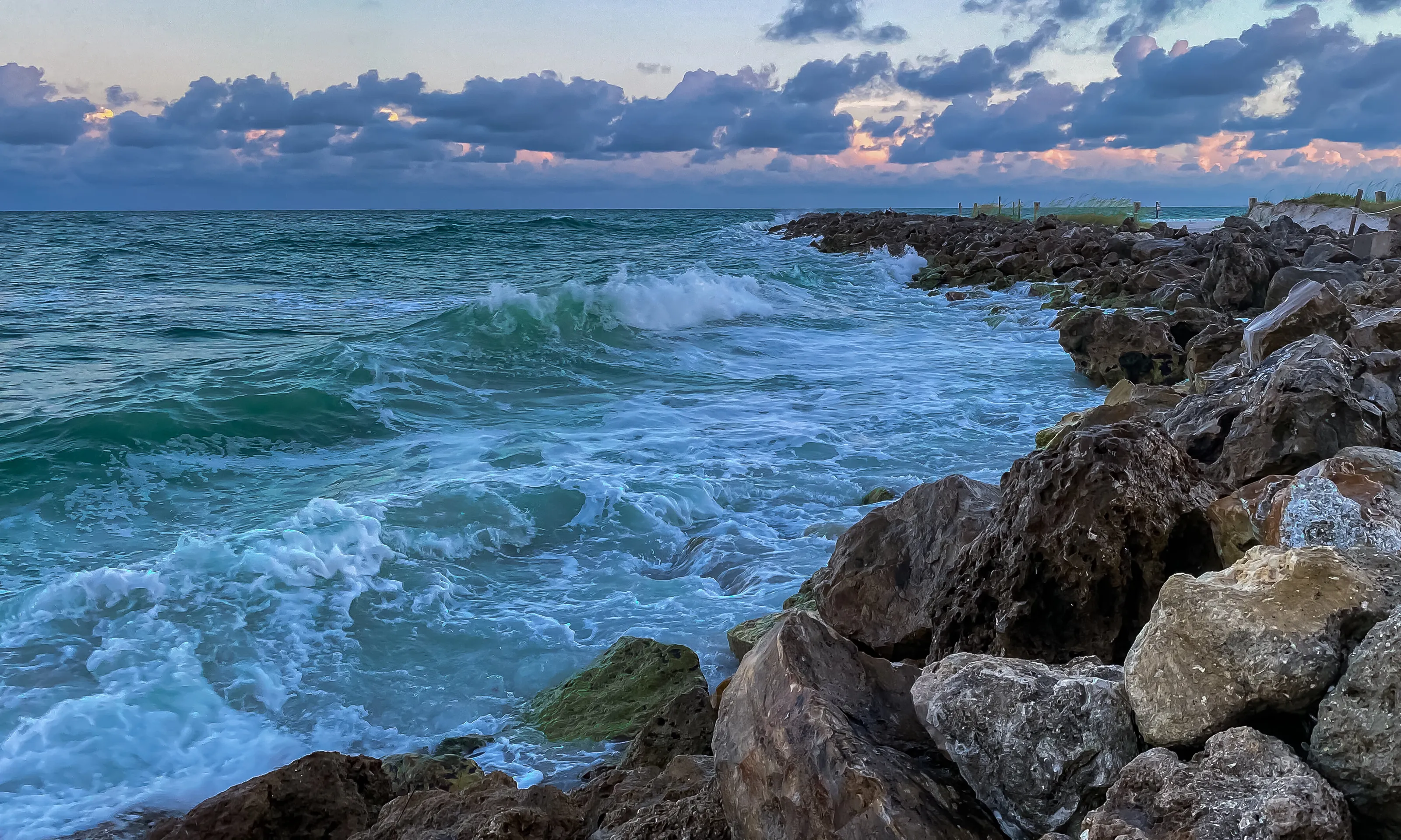 Waves crashing on Clearwater Beach