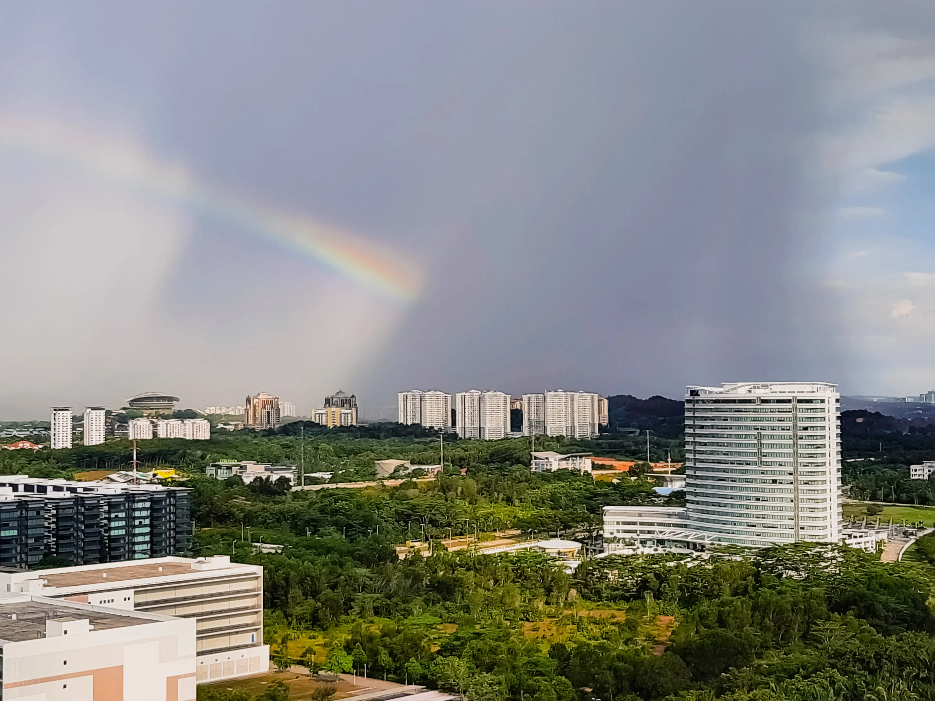 Rainbow over the city