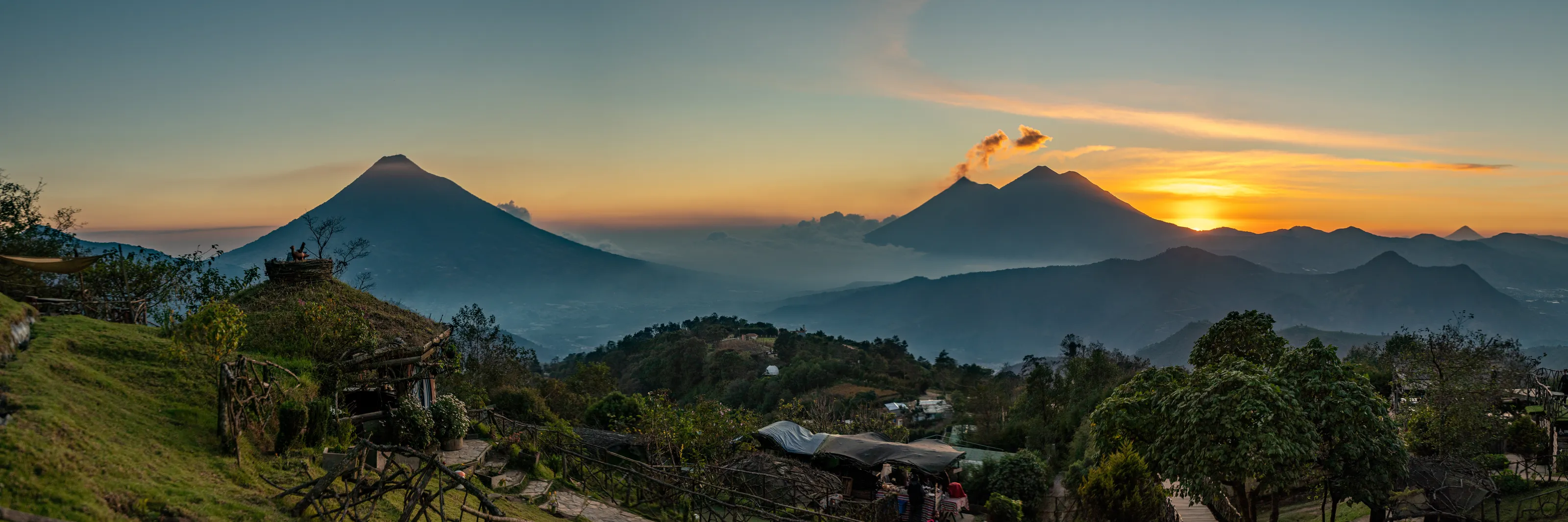SUNSET AND VOLCANOES