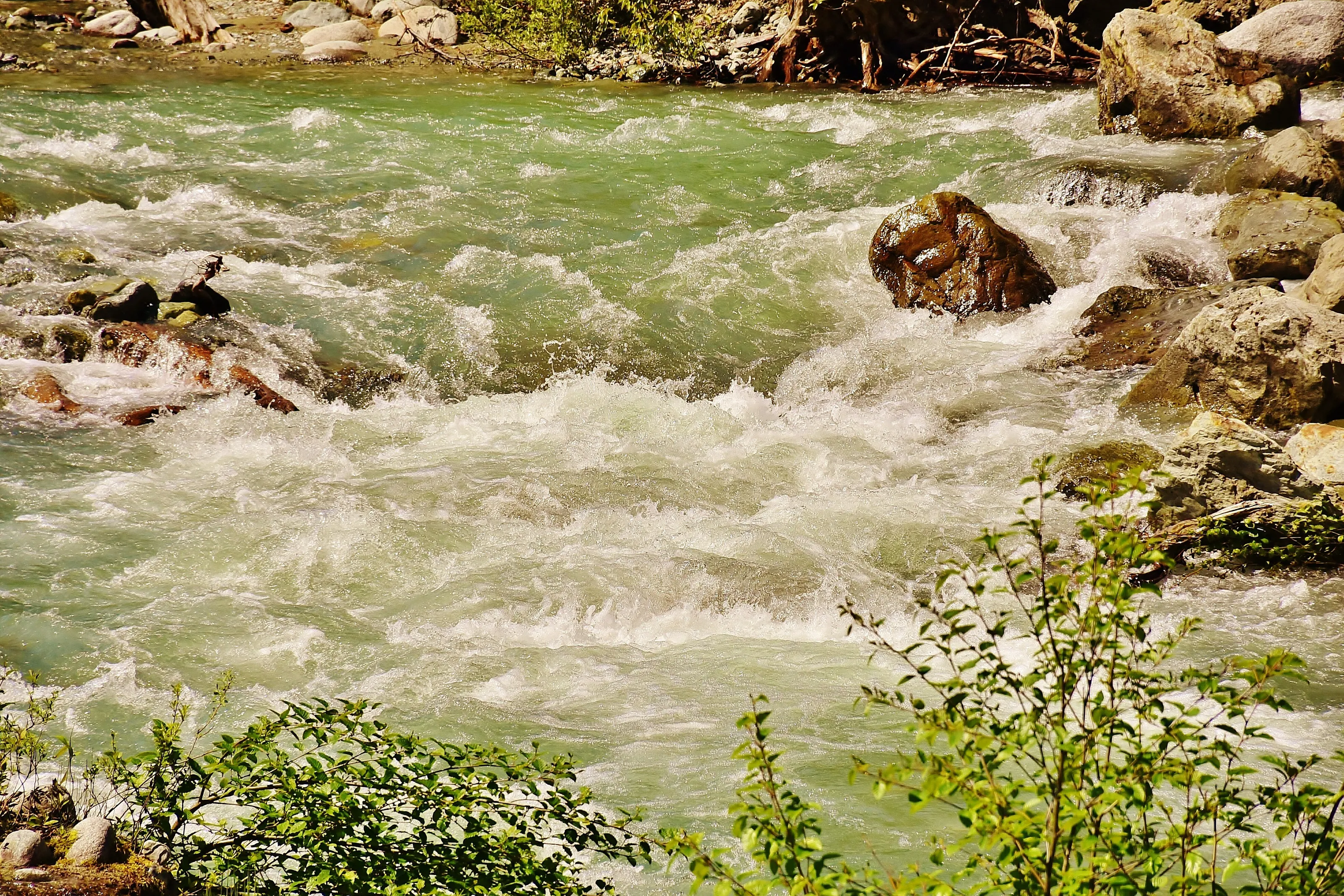 snow melt run off at Whistler Ski Village, B.C., Canada