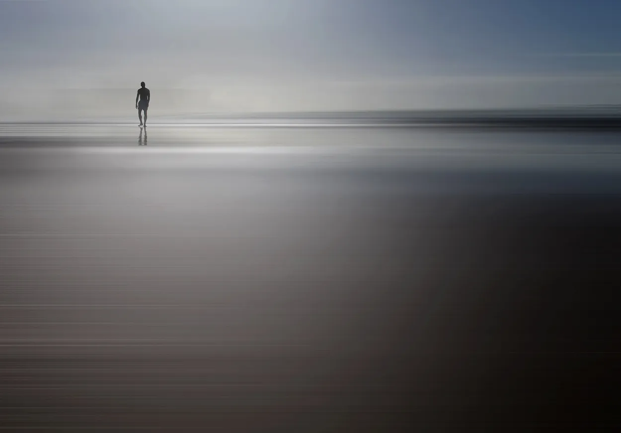 Man walking on the beach