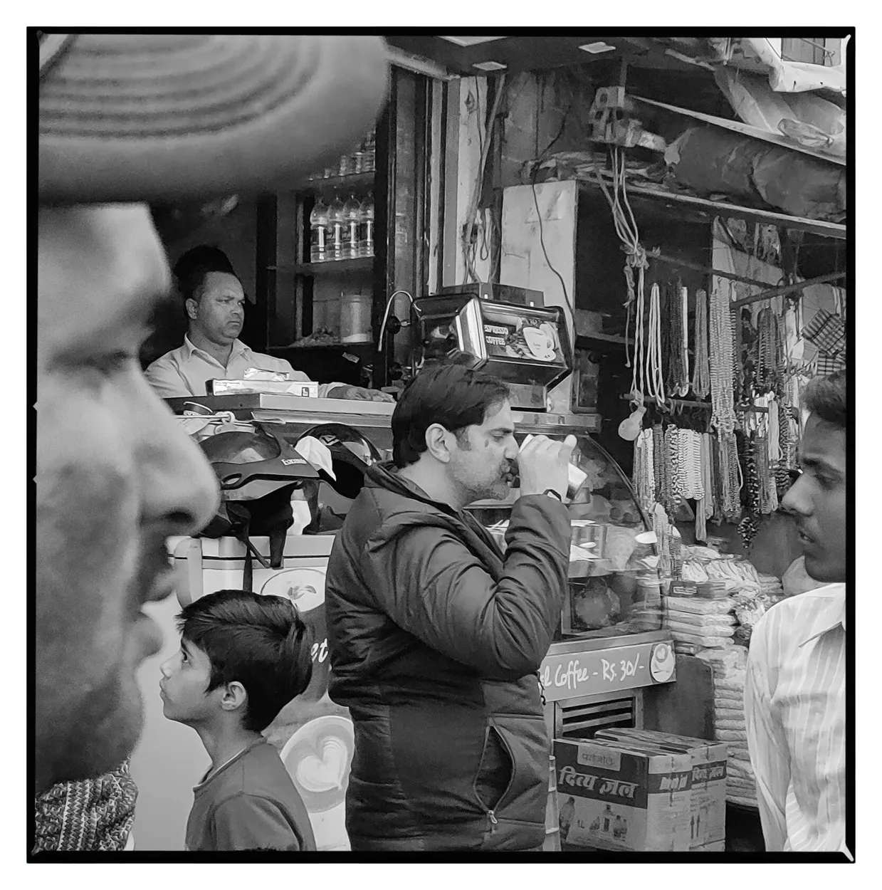 Coffee vendor, Haridwar, India.