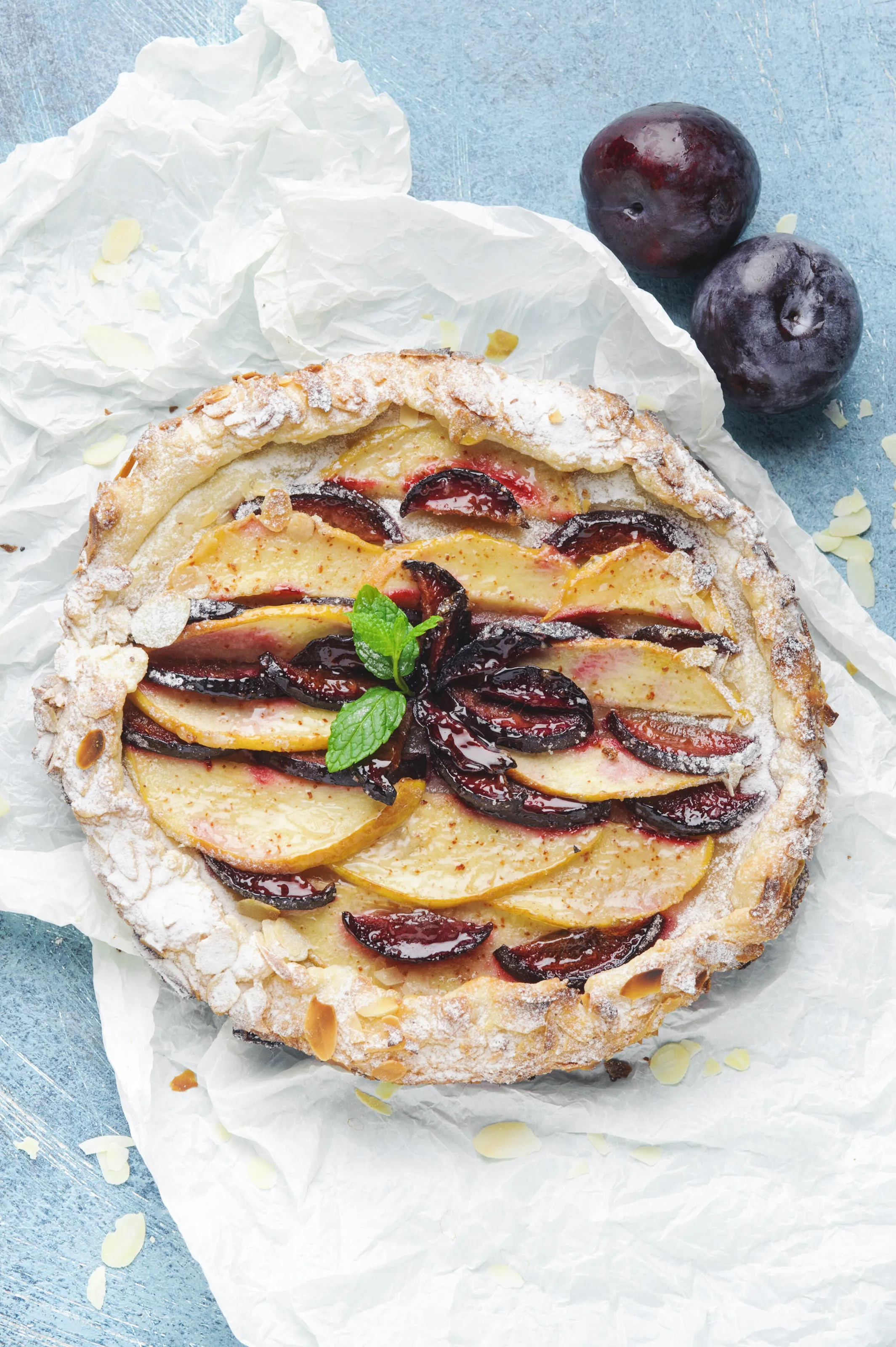 plum and quince galette