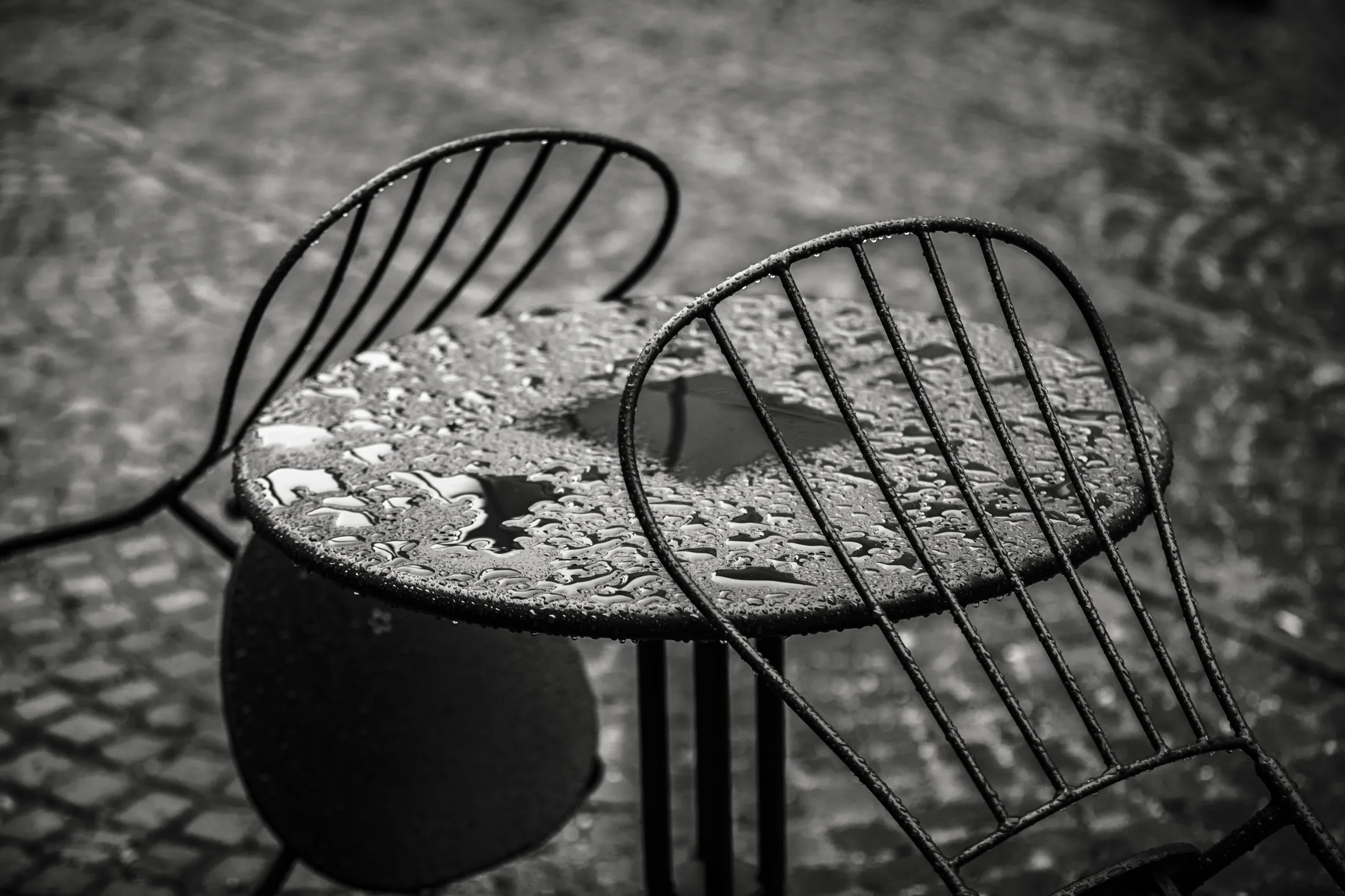 Table under the rain