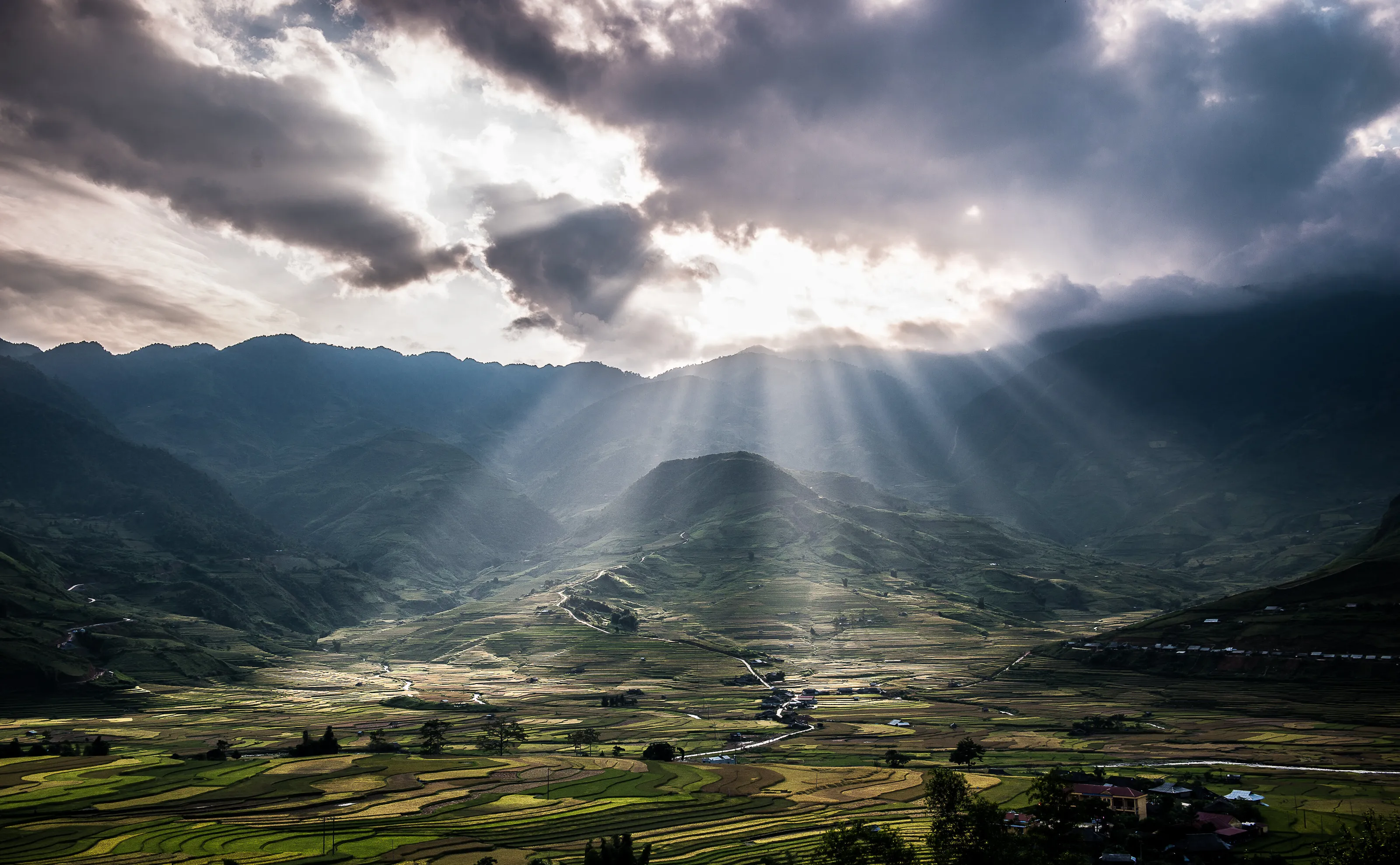 Sunset on Mu Cang Chai Village
