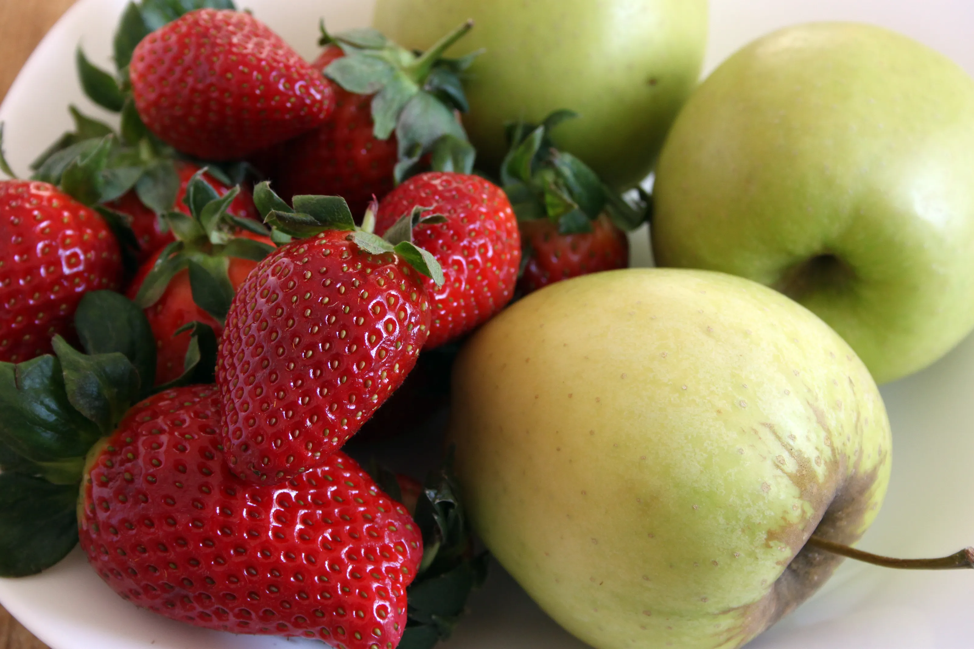 Apples and strawberries