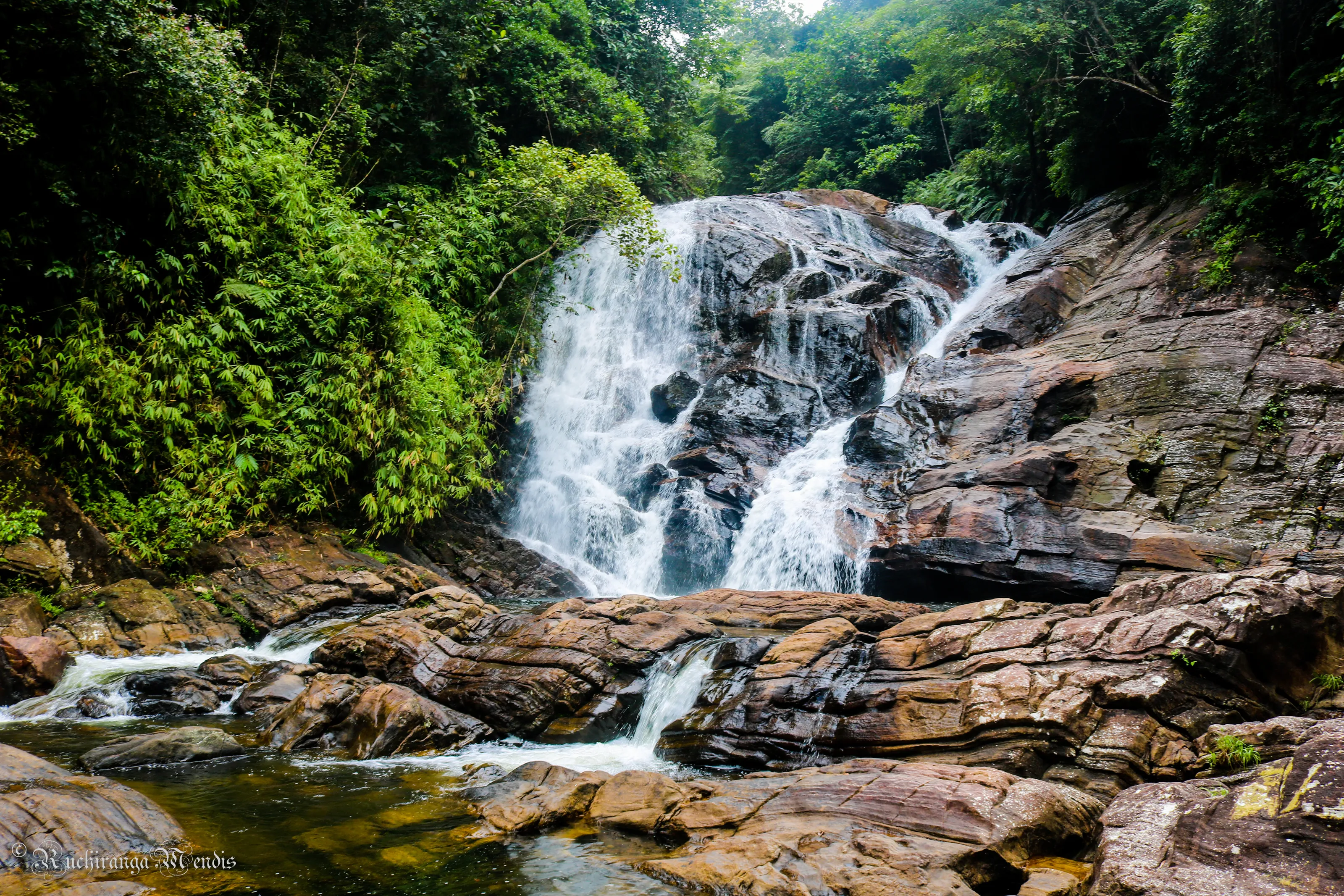 Brahkmana Waterfall in Sinharaja rain forest, Sri Lanka