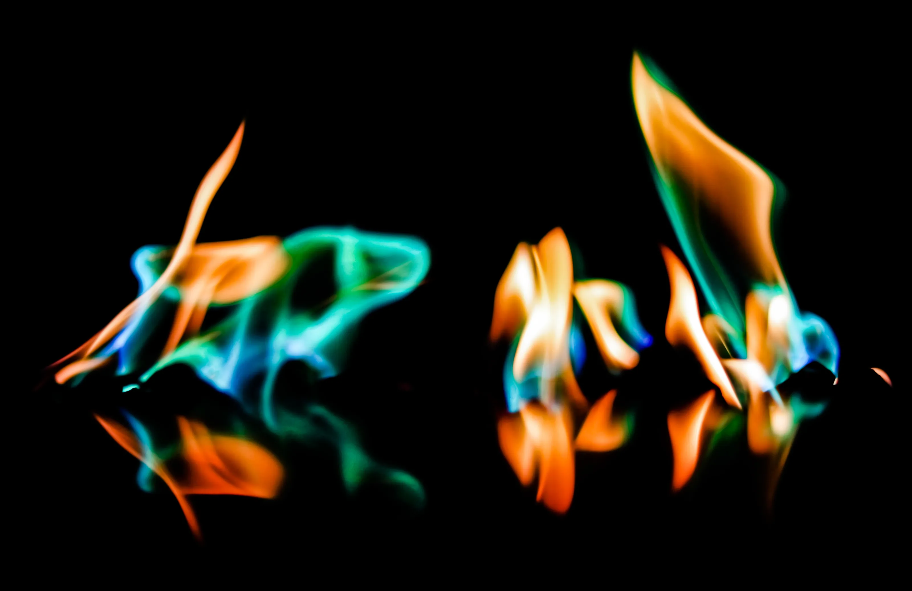 Fire on glass
