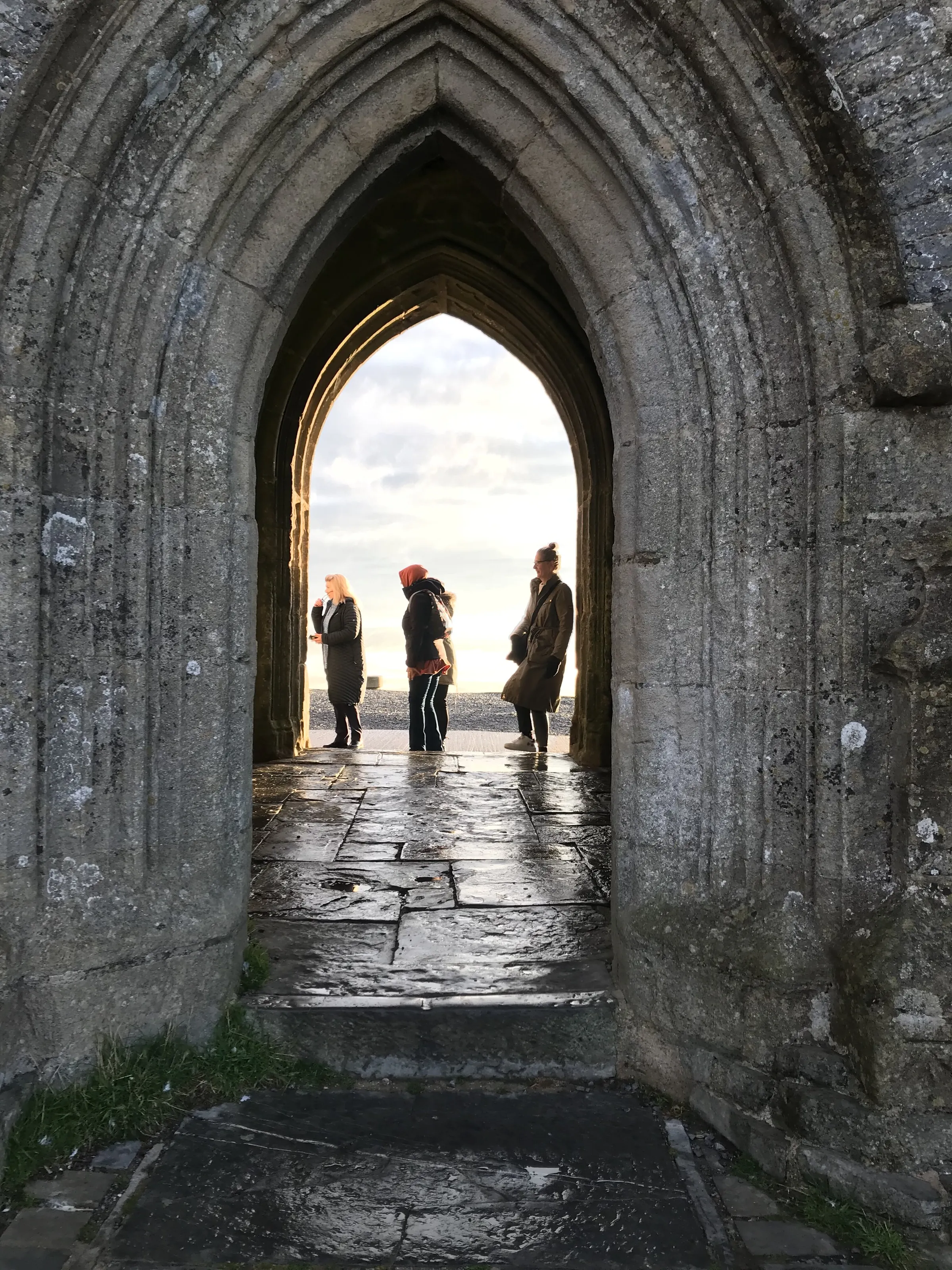 visitors to Glastonbury Tor