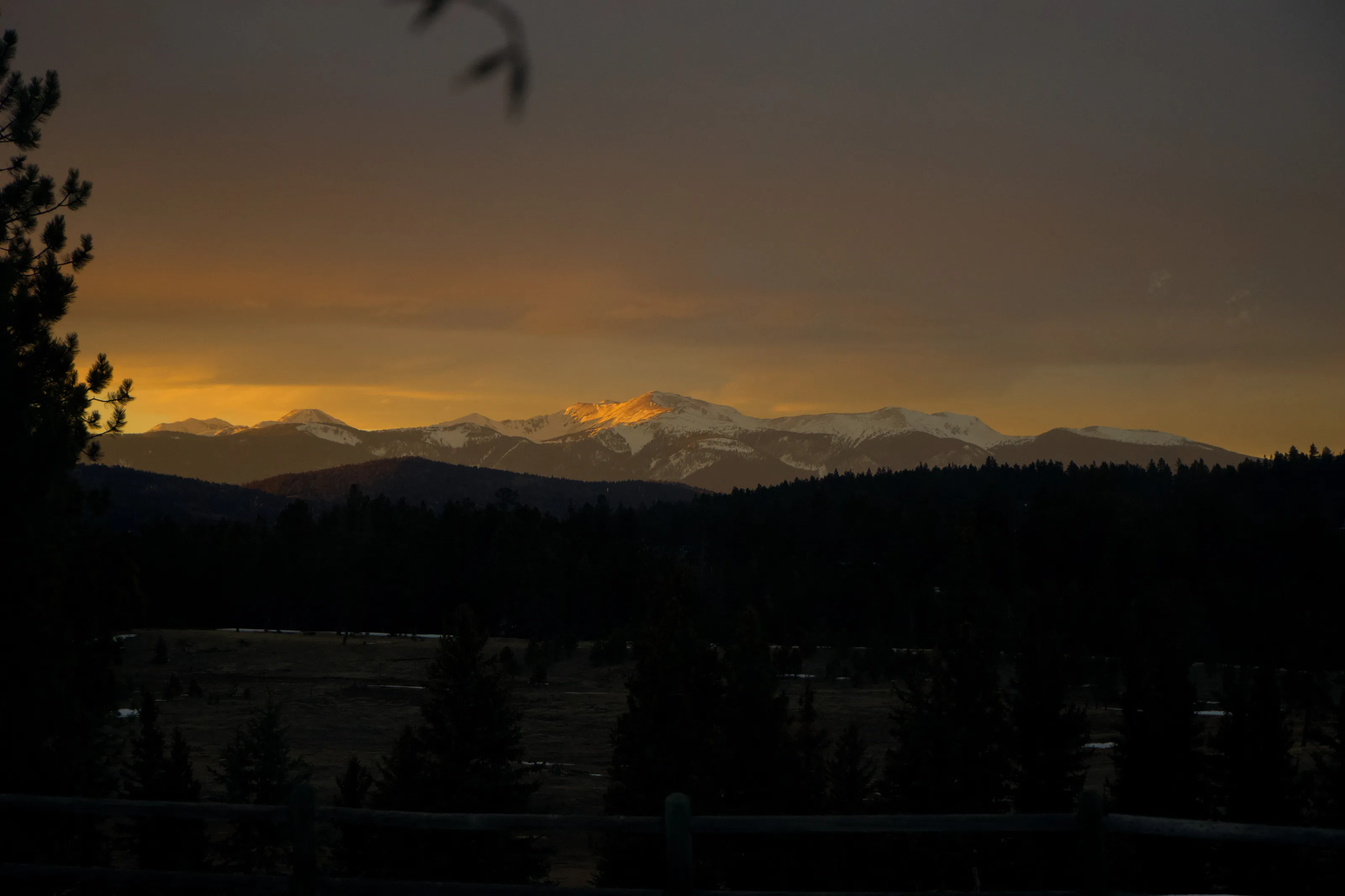 Mountains in Taos, NM at sunset
