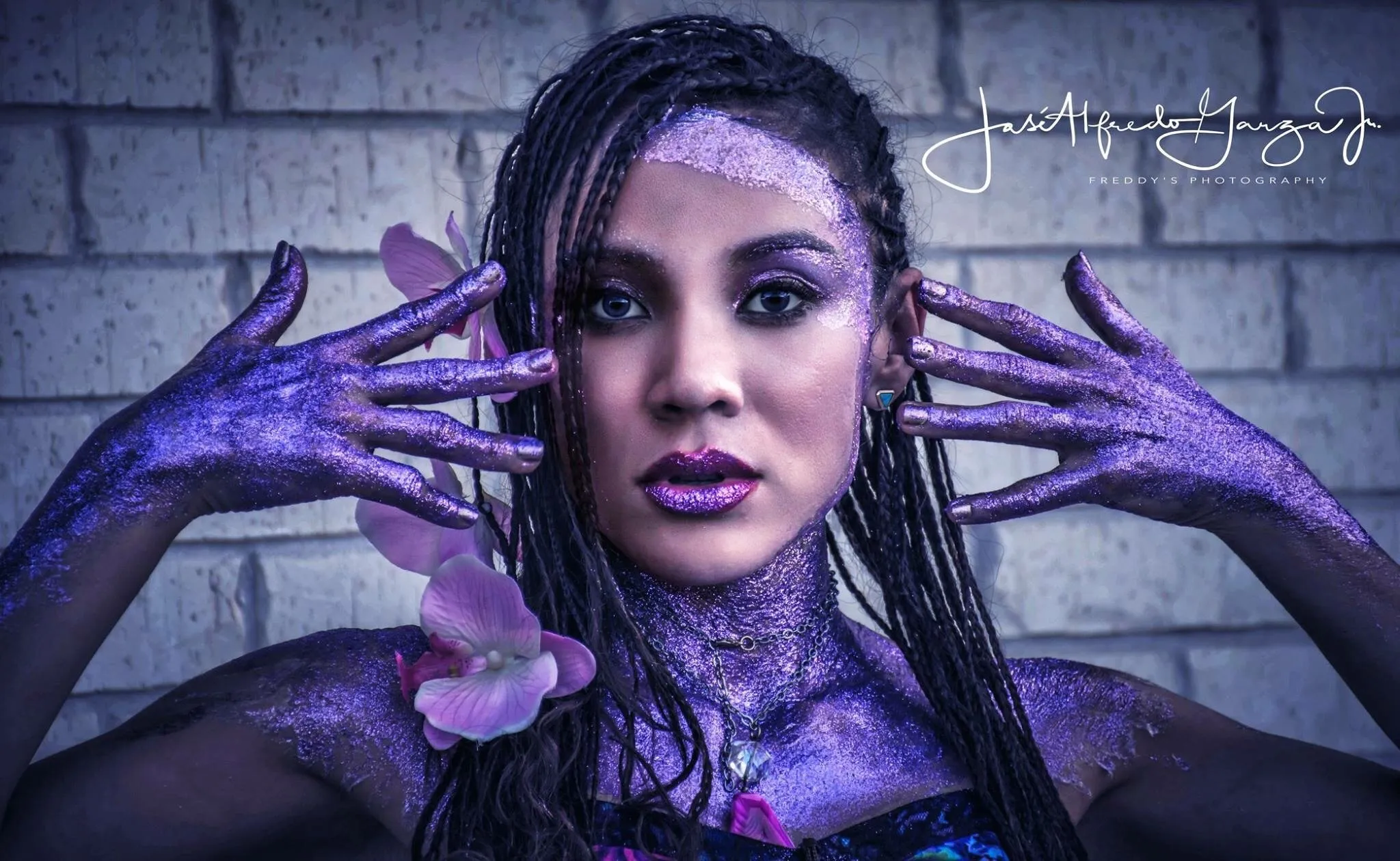 The woman in glitter