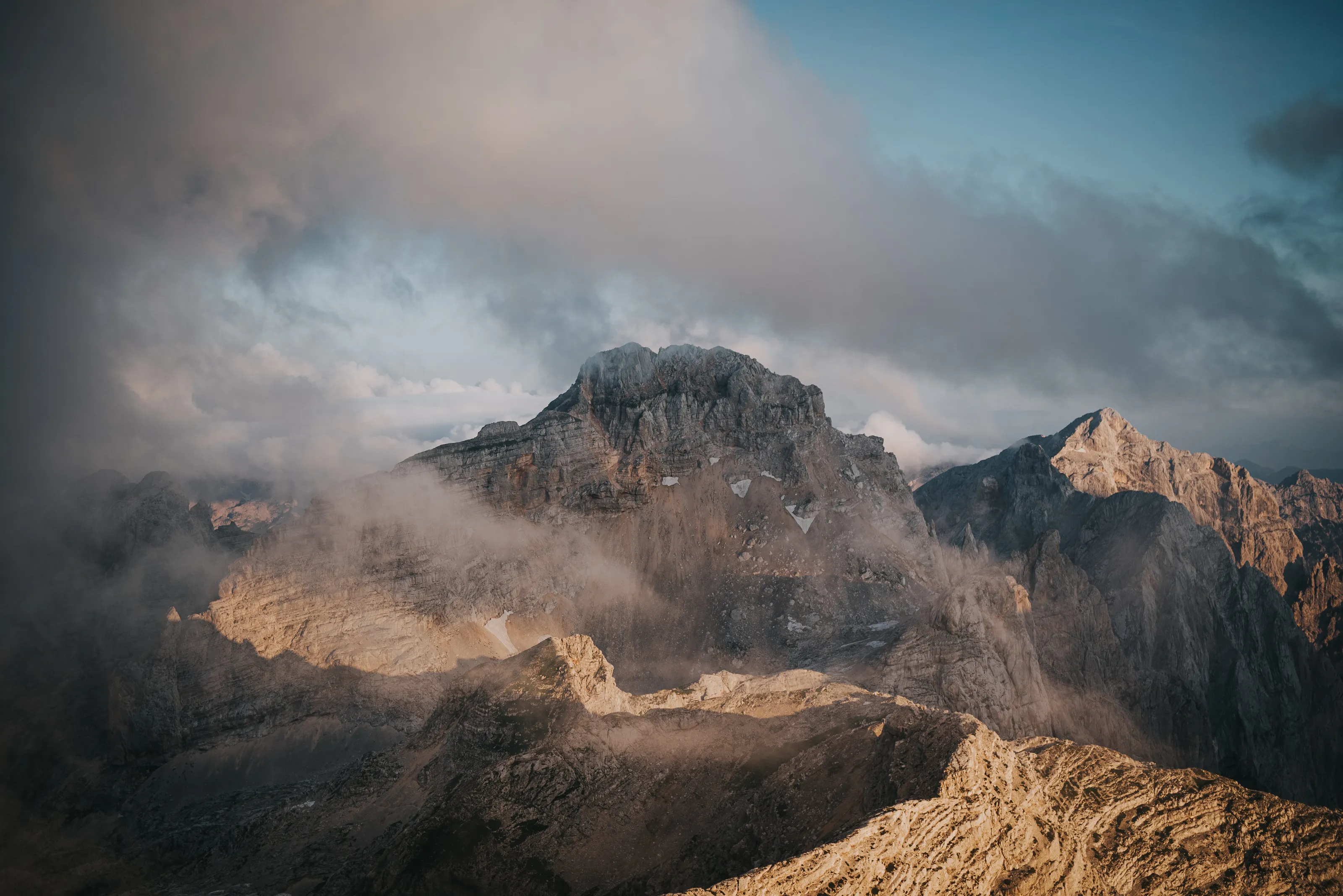 Morning view on top of the mountain