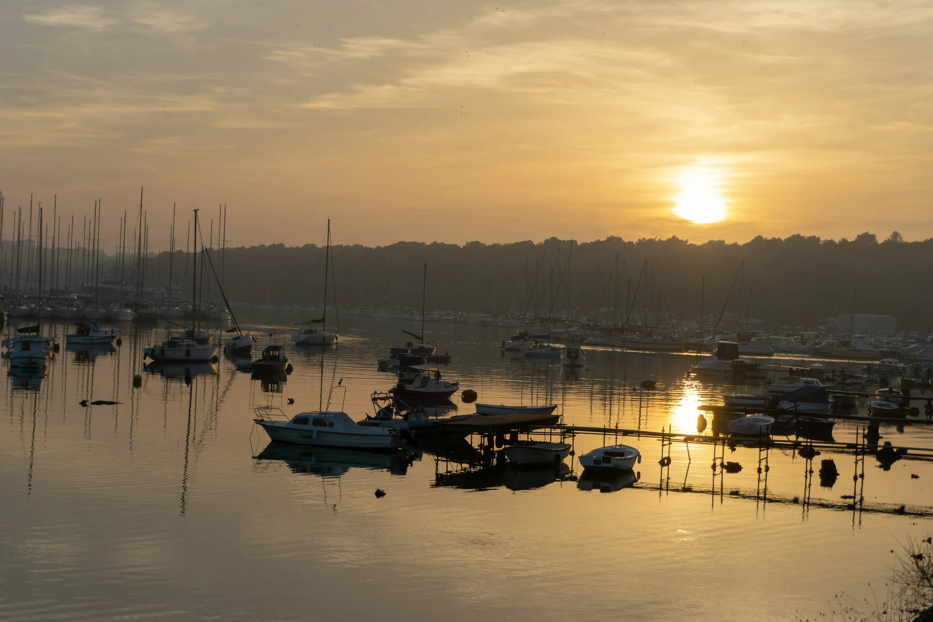 Foggy sunset in Pula.
