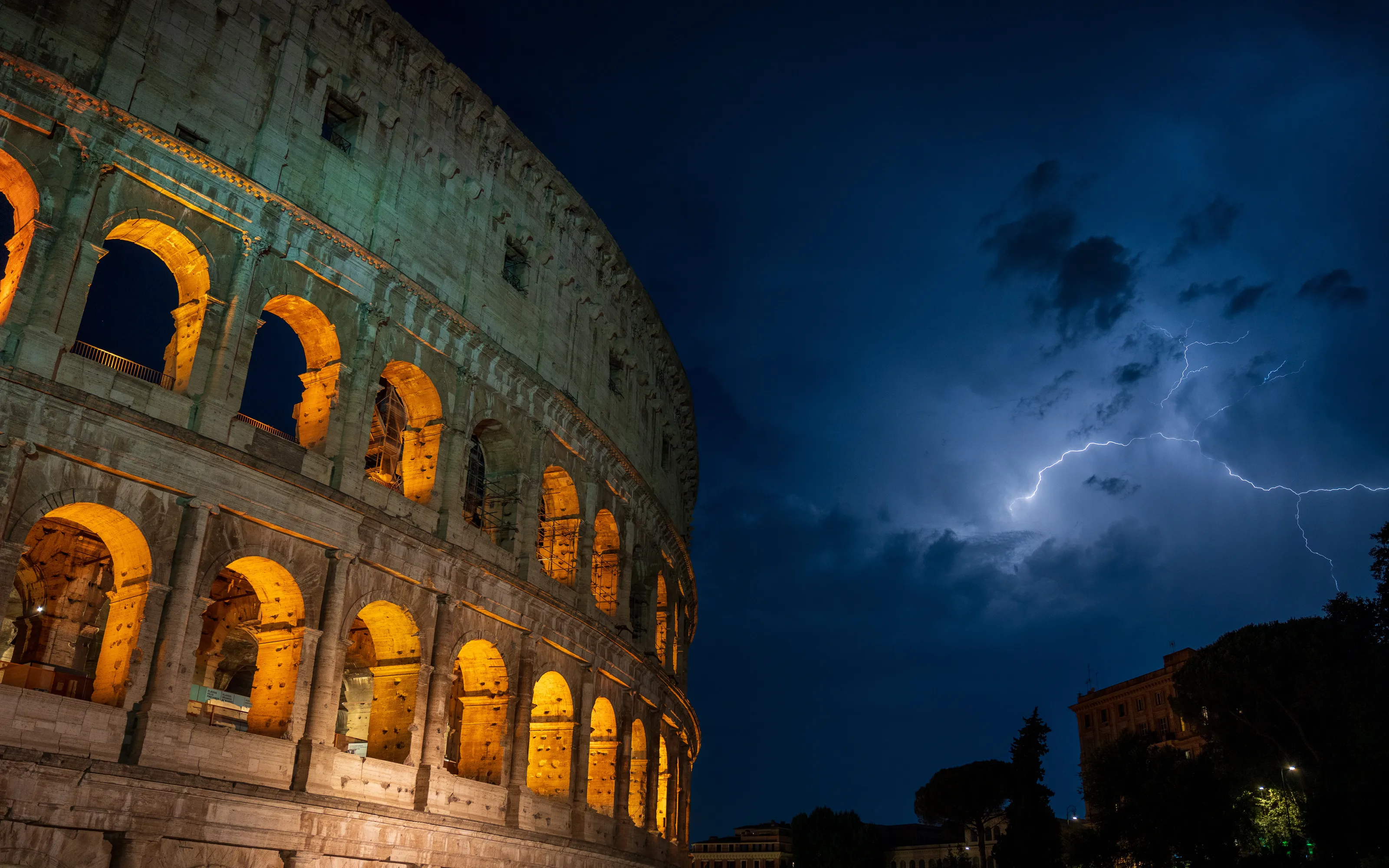 Roman Coliseum in the Rain