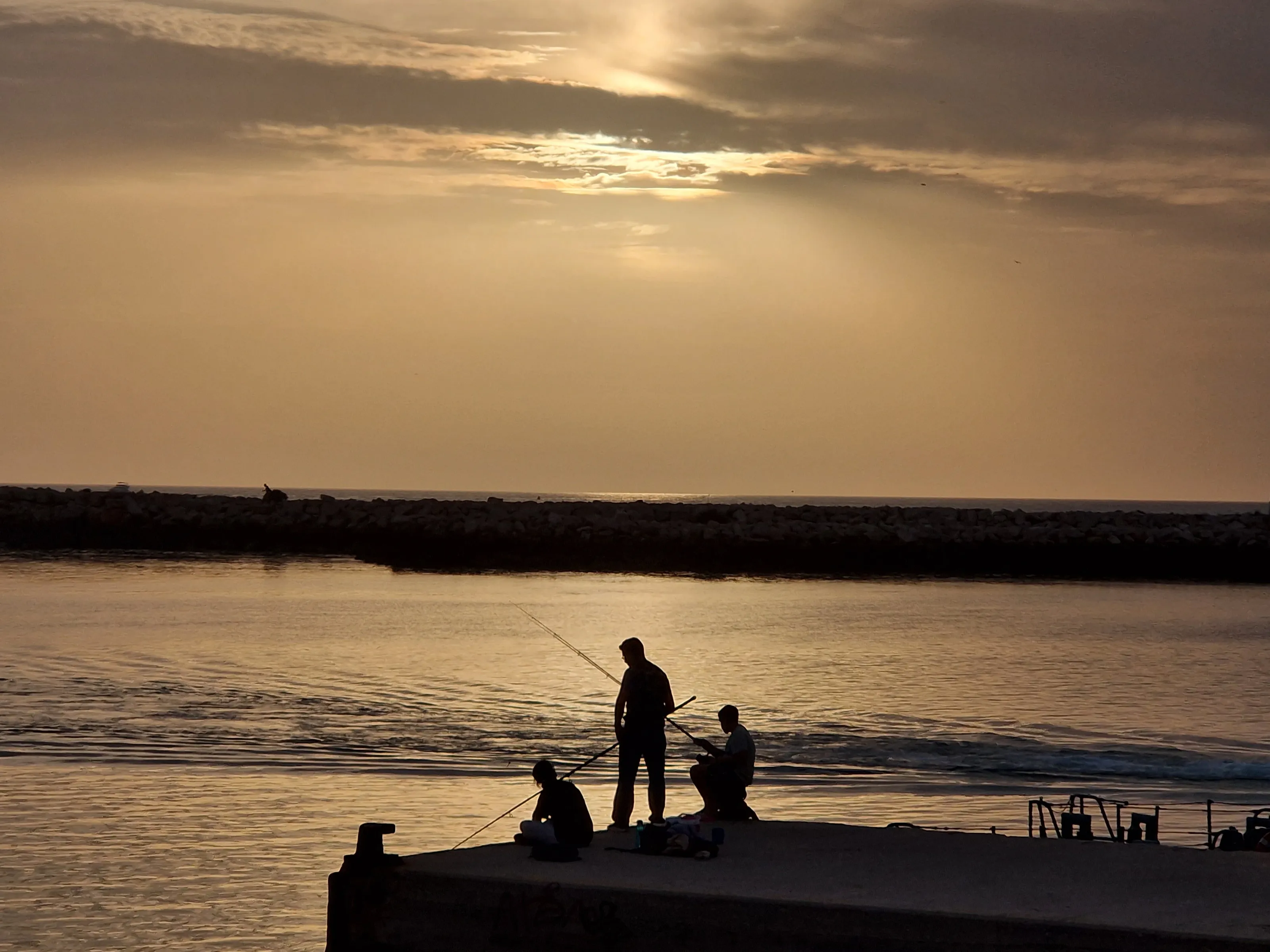 Fishing at dusk