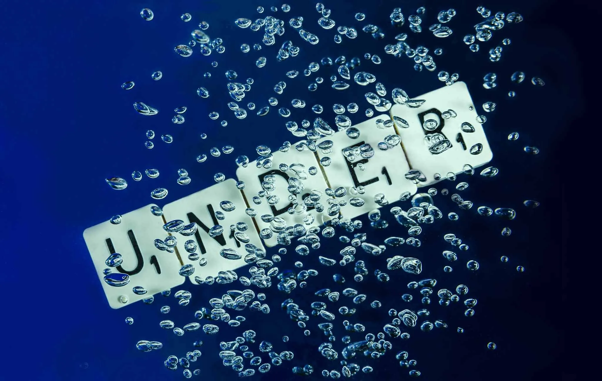 Underwater.