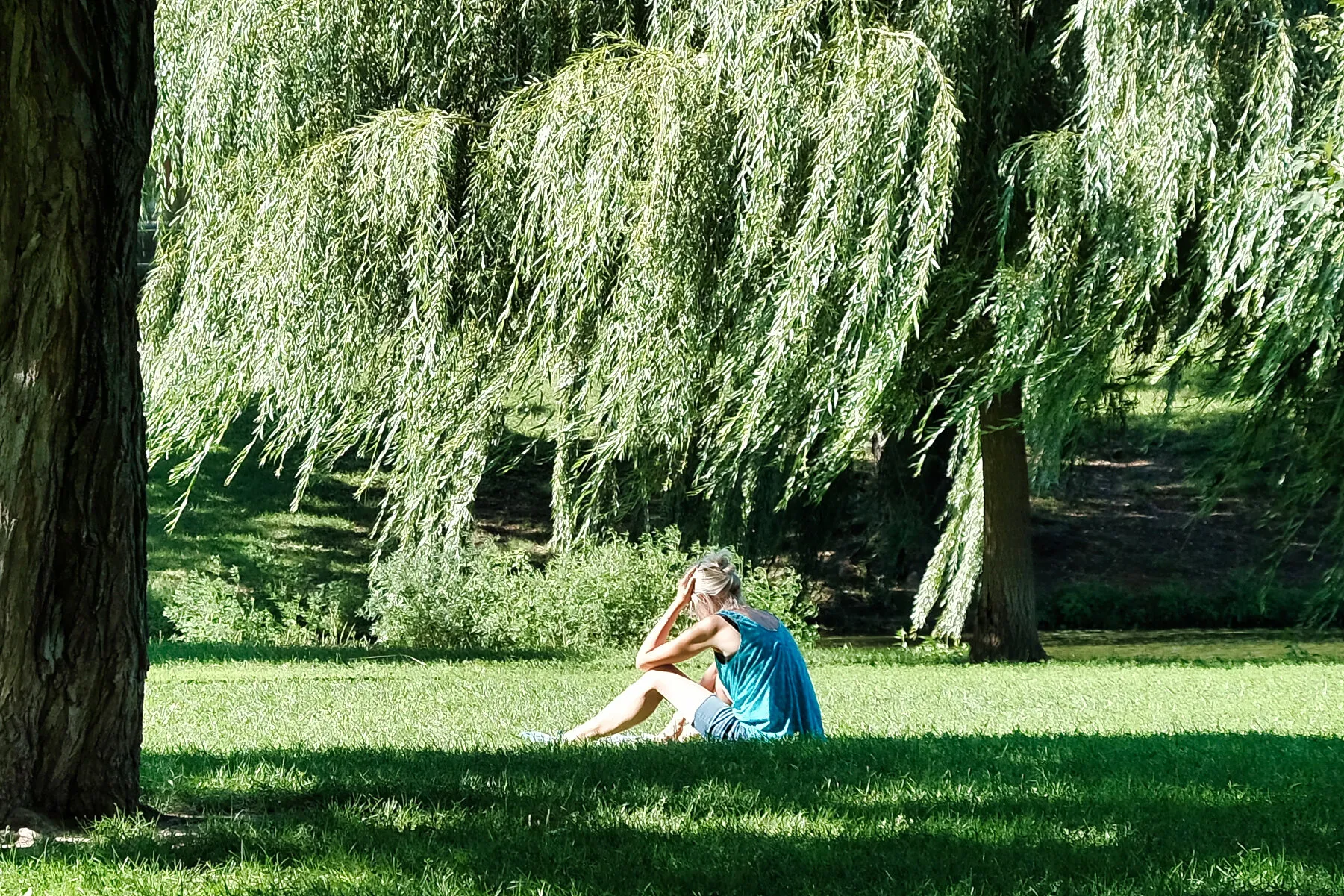 The woman in the park