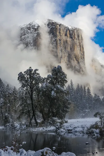 Portrait View of El Capitan in Yosemite