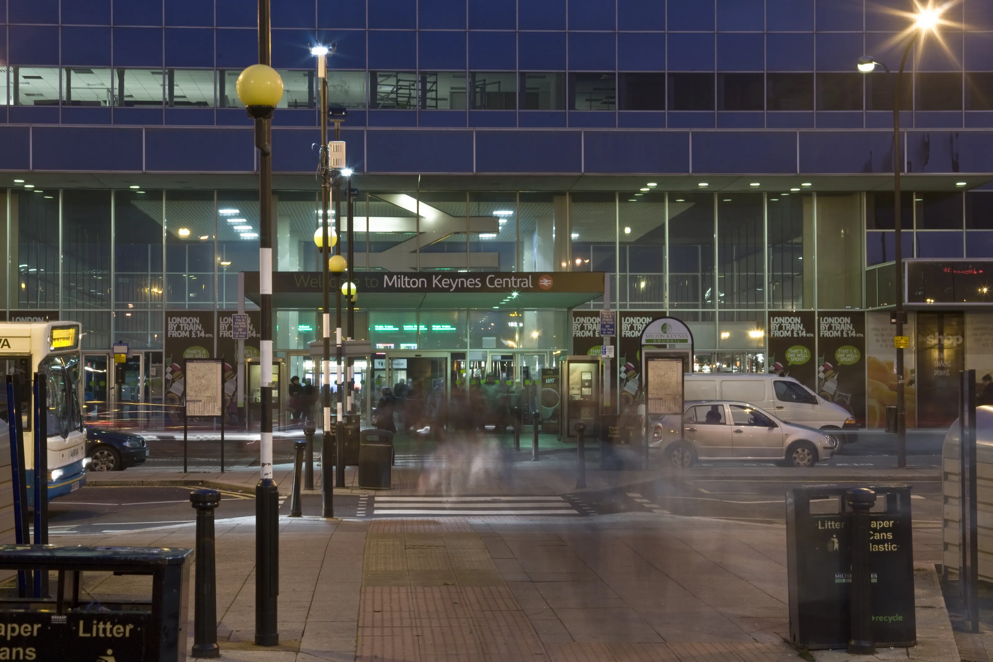 Milton Keynes Station at night