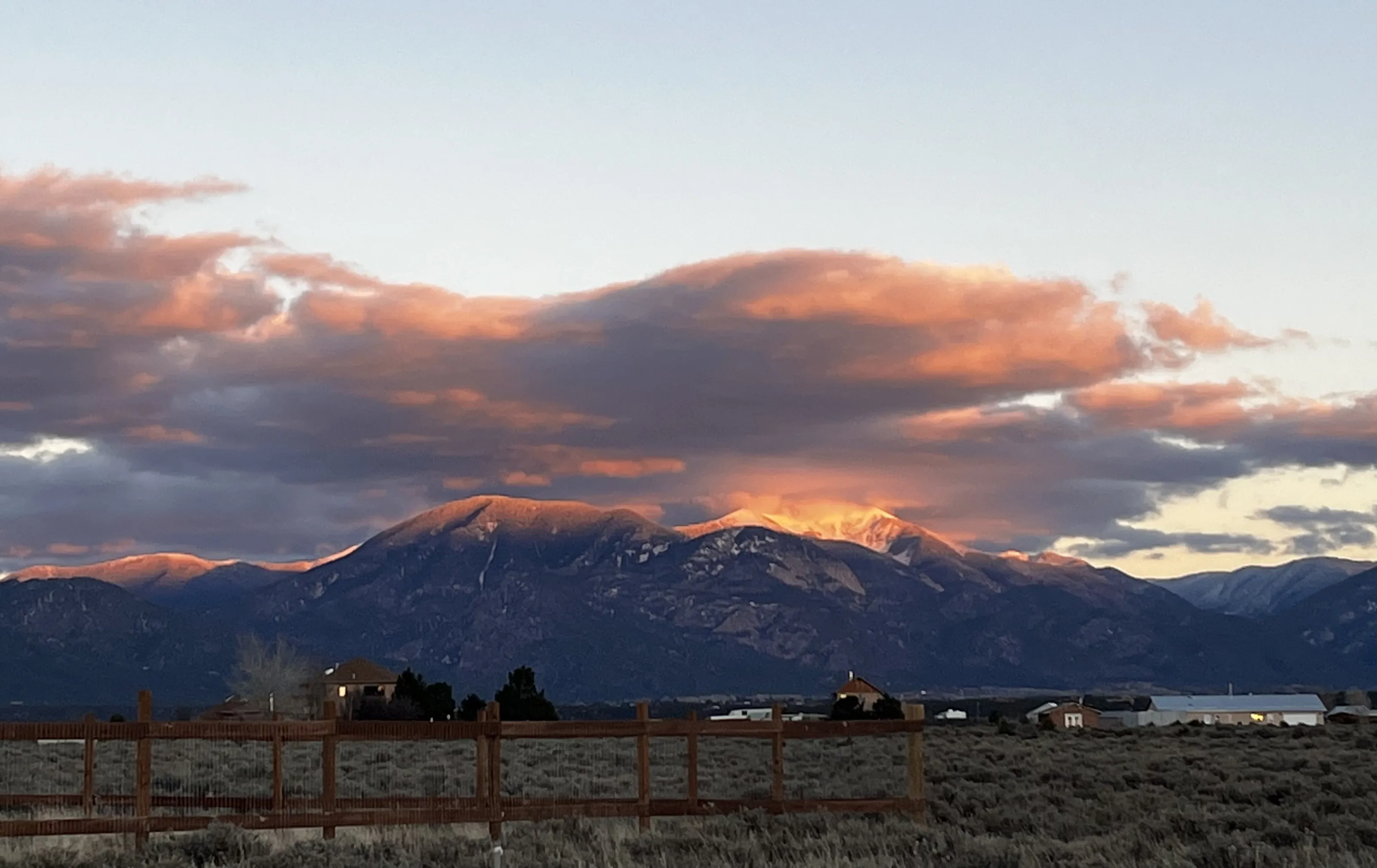 The Sangre de Cristo Mountains At sunset