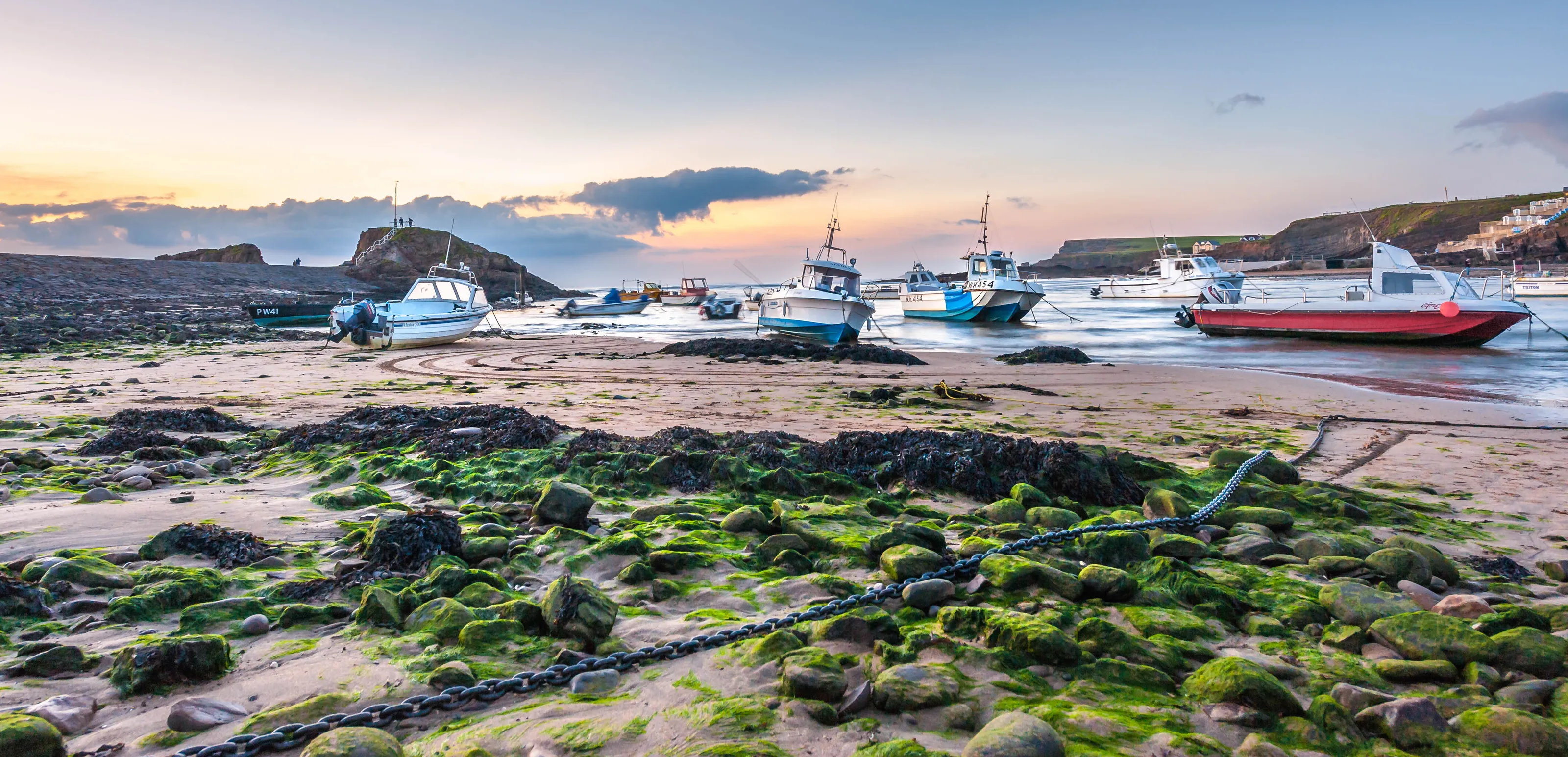 bude harbour sunset