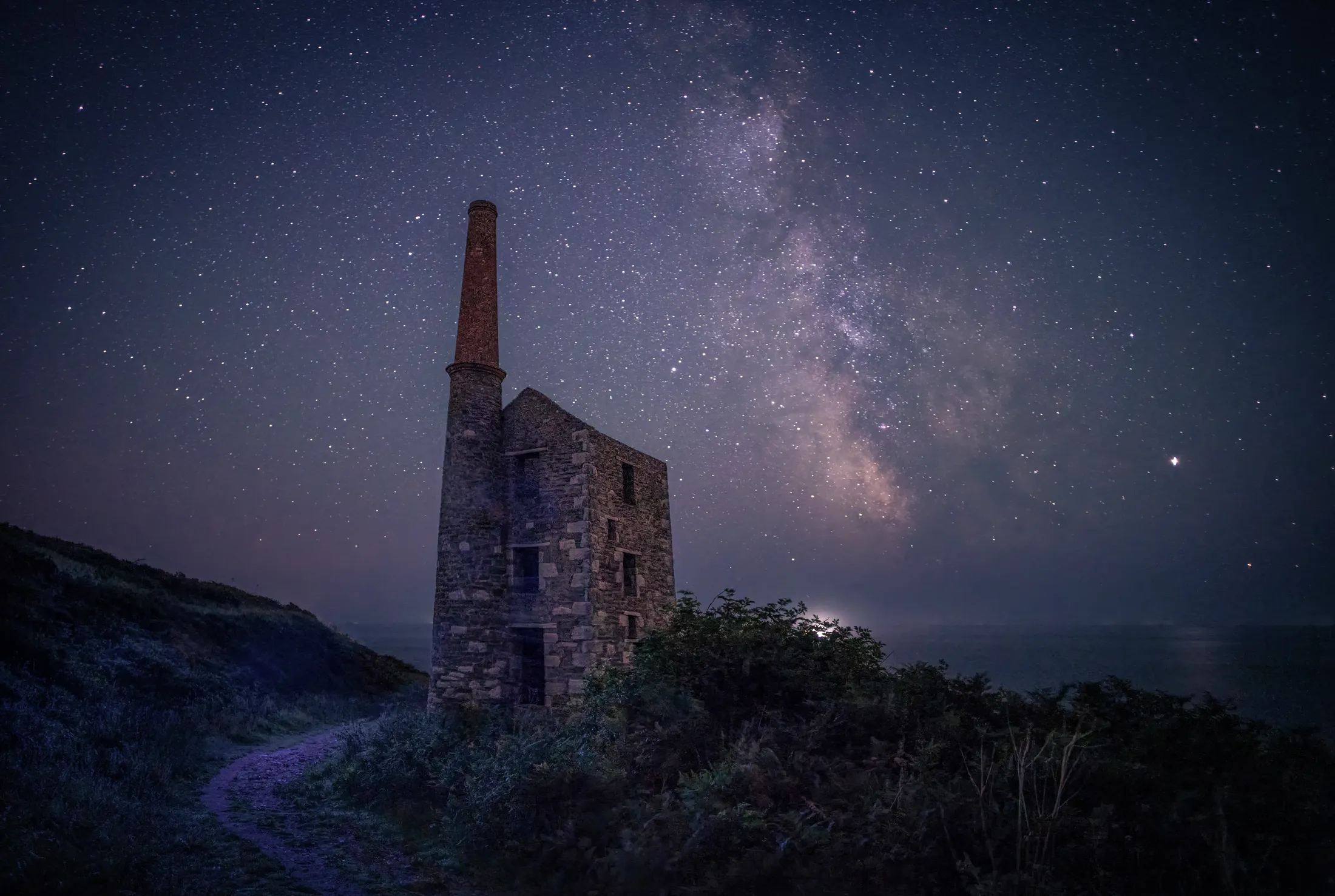 Wheal Prosper near Rinsey Cornwall UK Milky Way