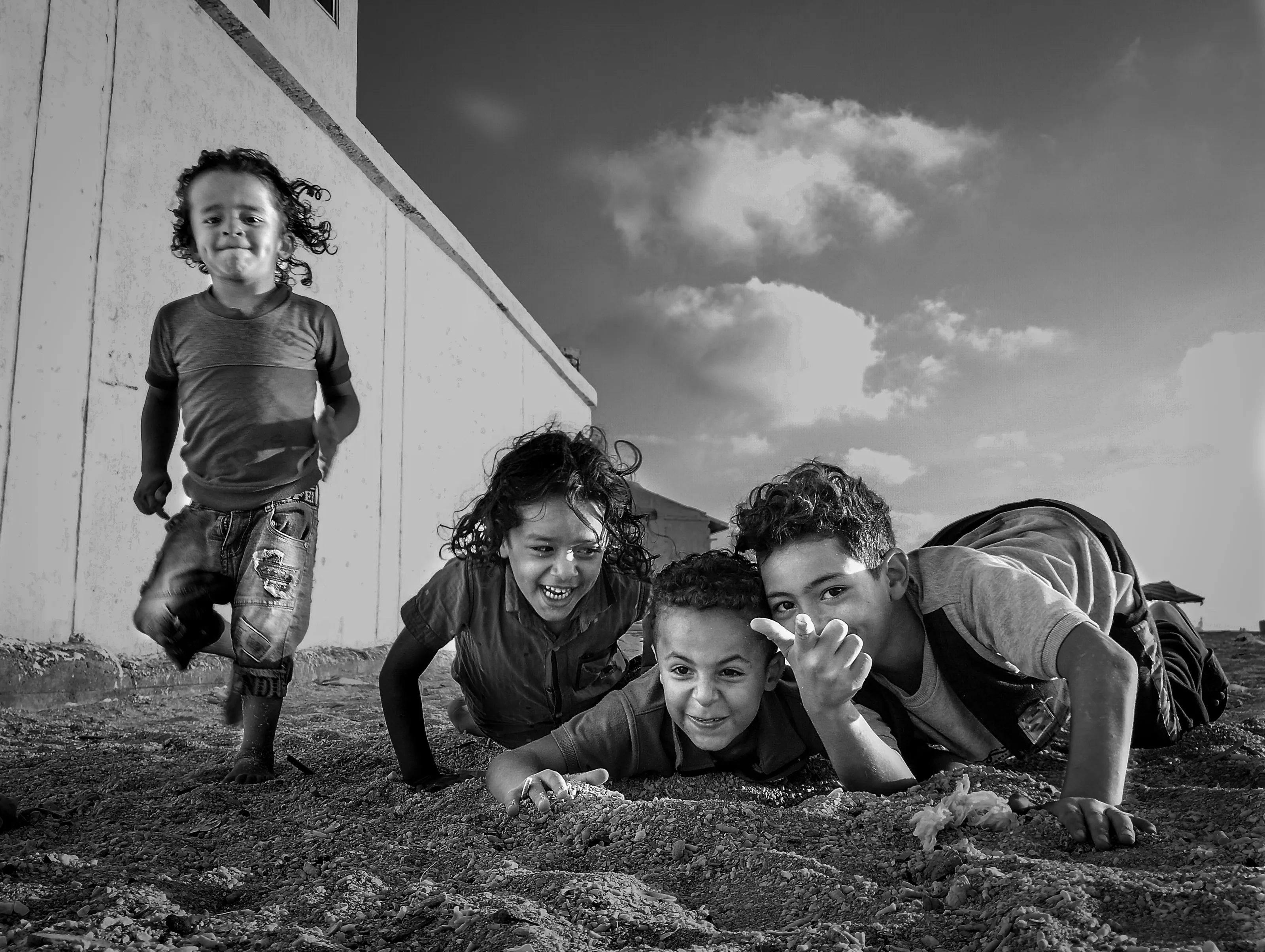Children playing and make the beautiful moment
