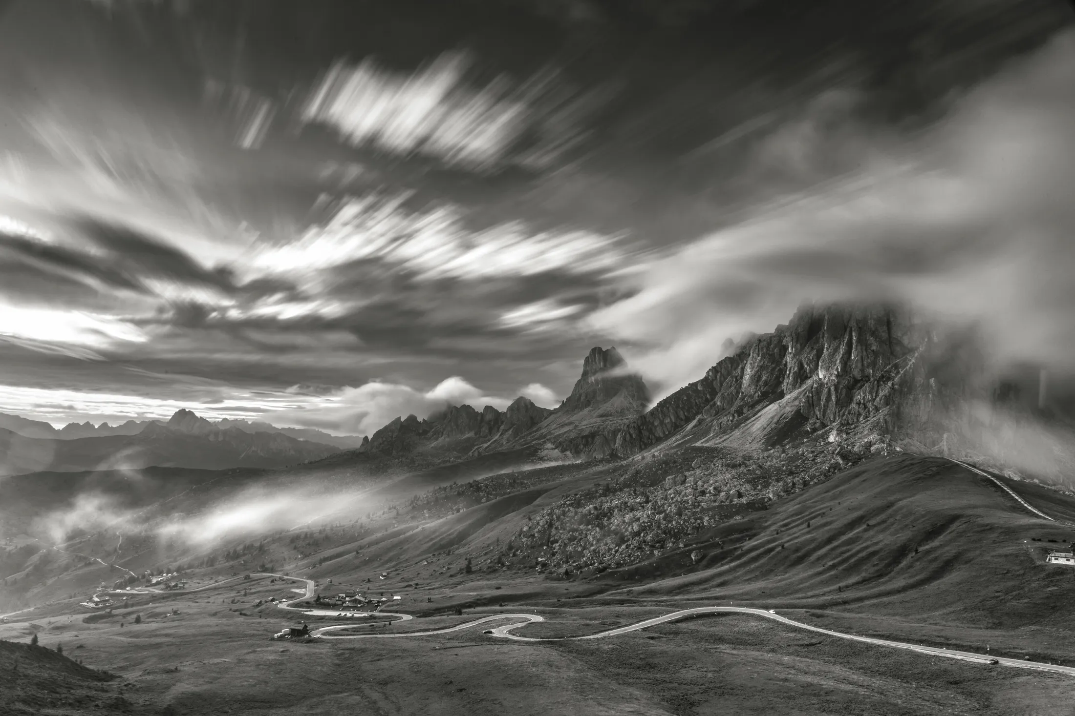 Passo Giau - Sunset Long exposition