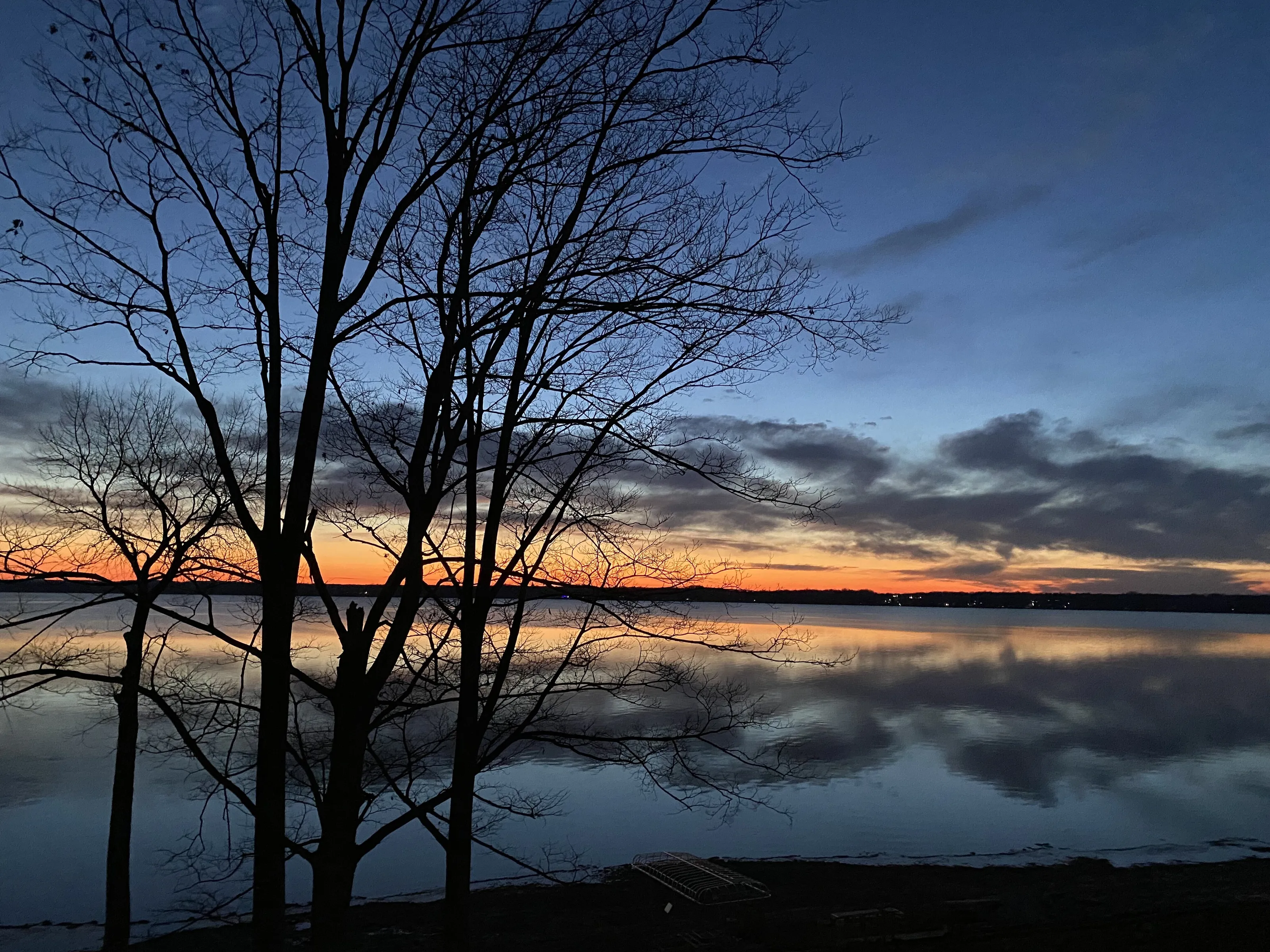 Lake view at sunset