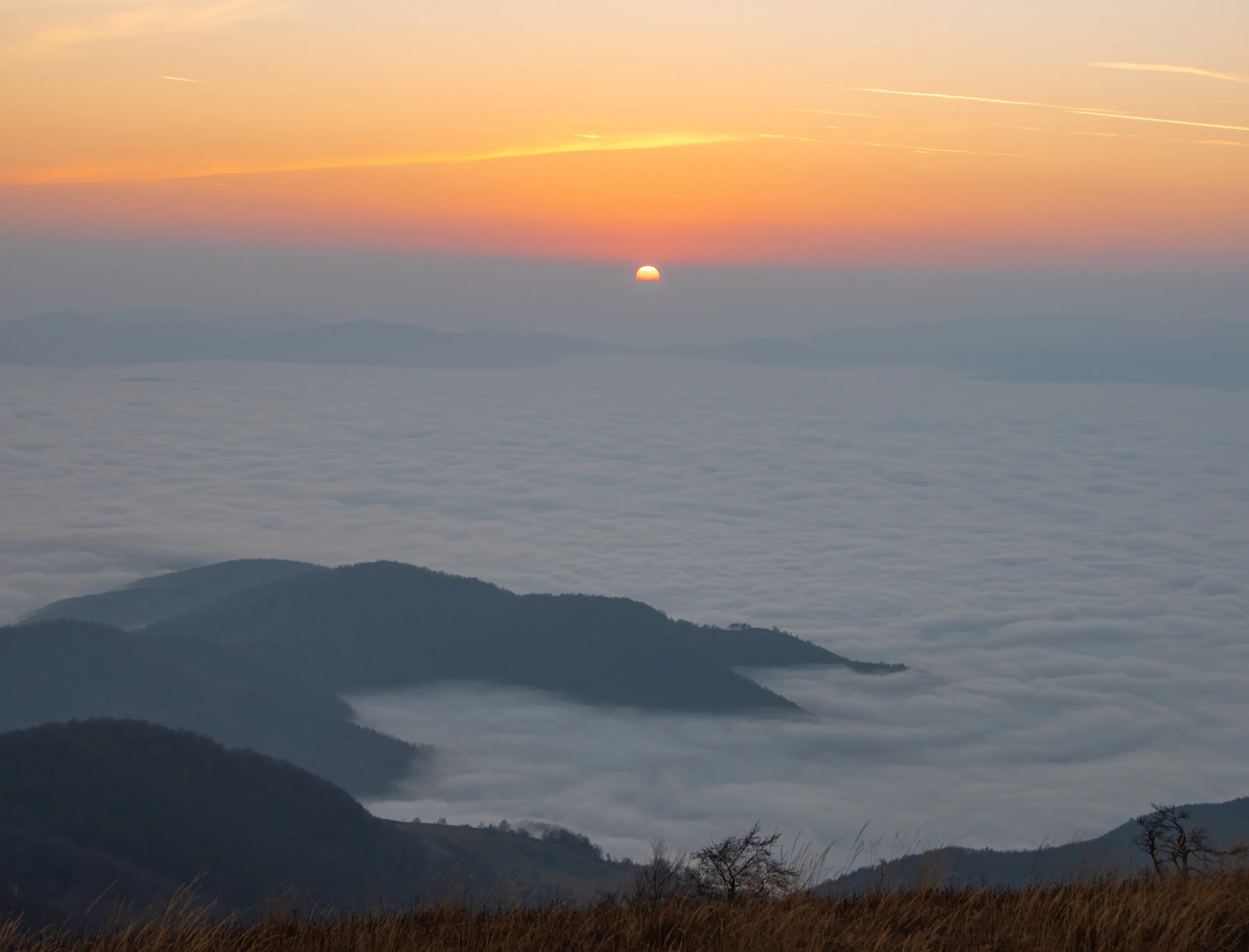 Sunset over Apuseni Mountains