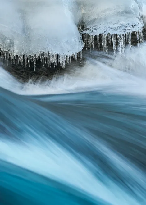 Icicles Godafoss Iceland Feb 2017
