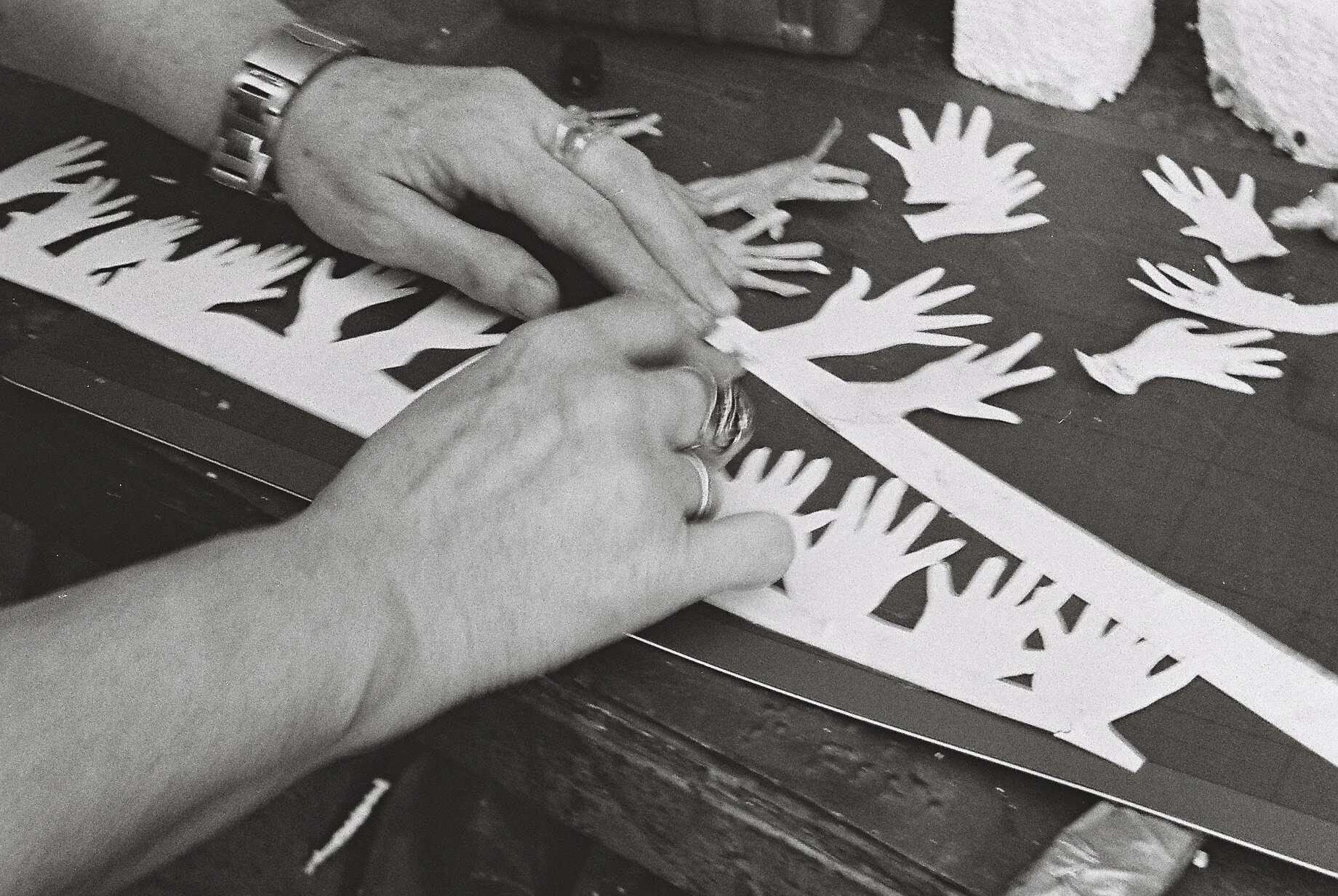 Hands making hands