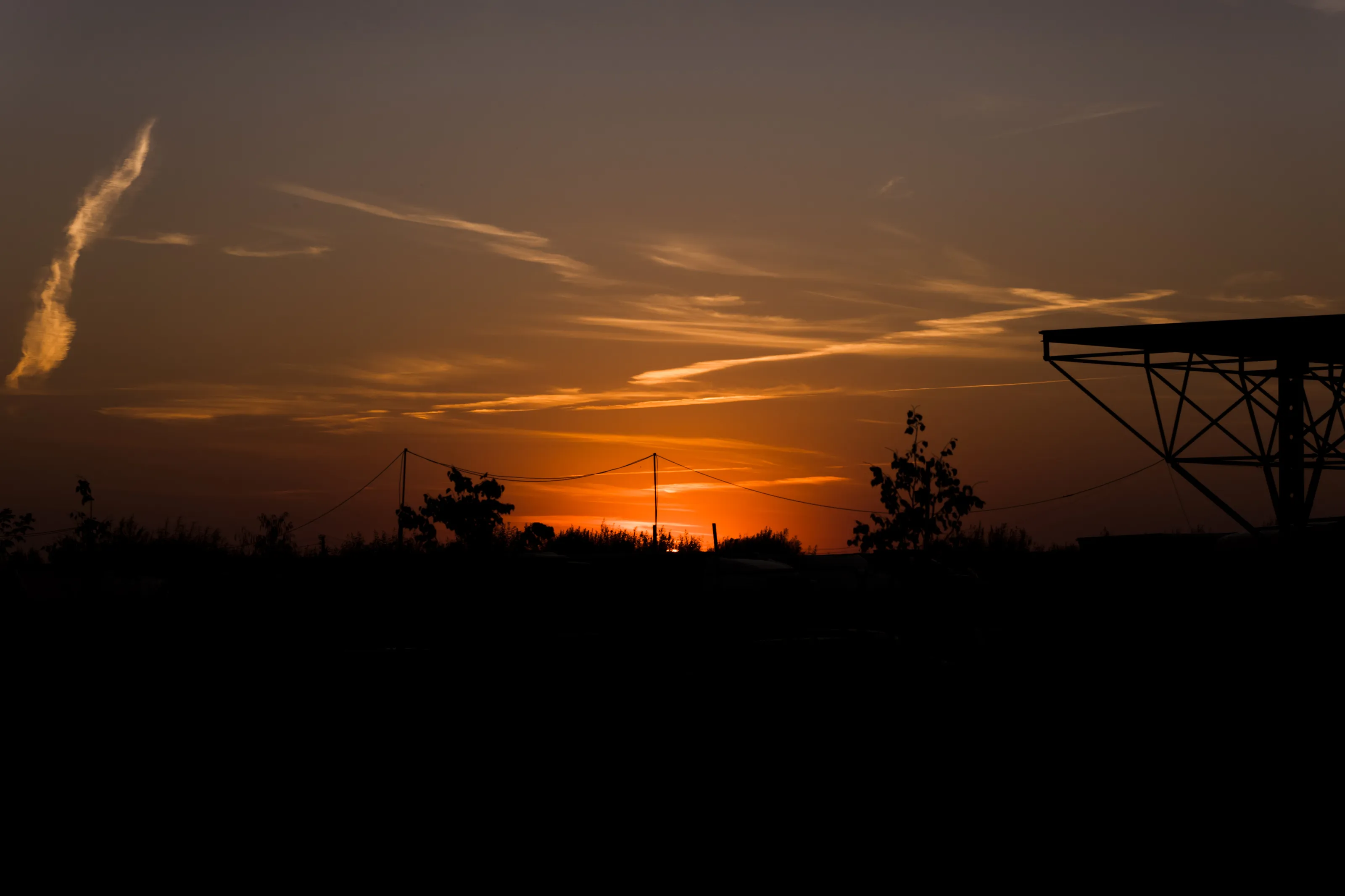 Flying into sunset