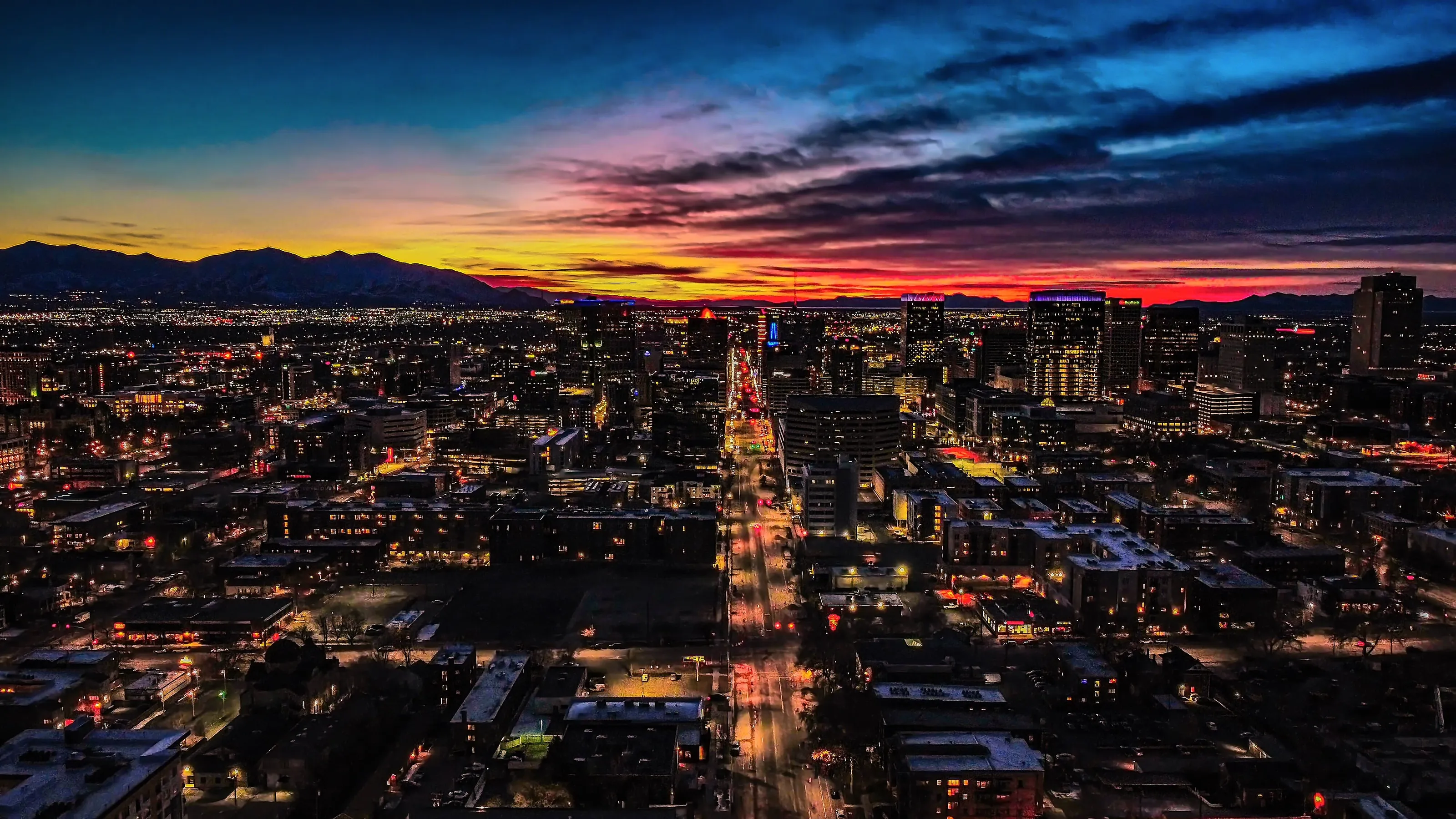 Salt lake City Utah Deseret Sunset