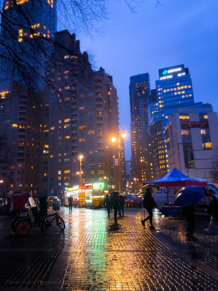 “Rainy Winter Street Scene”, New York City