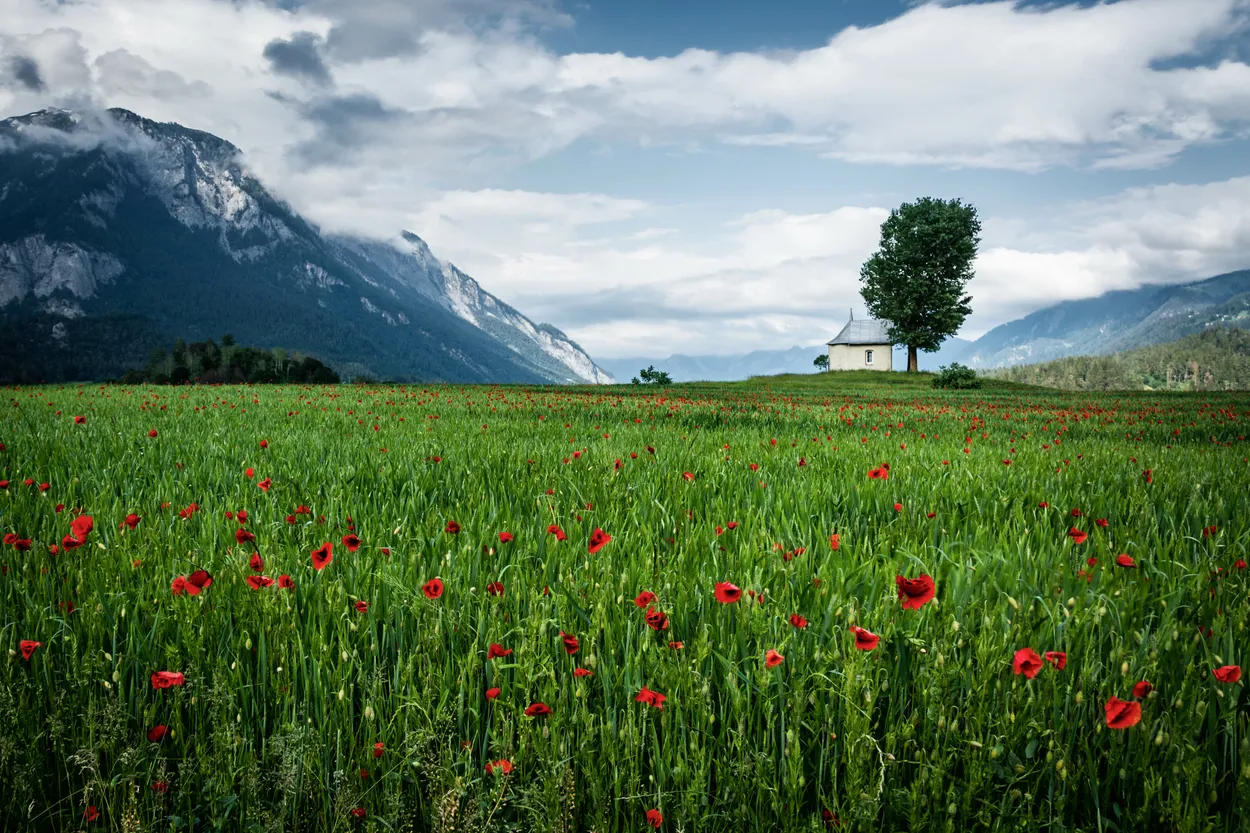 Chapel in Mountain Landscape