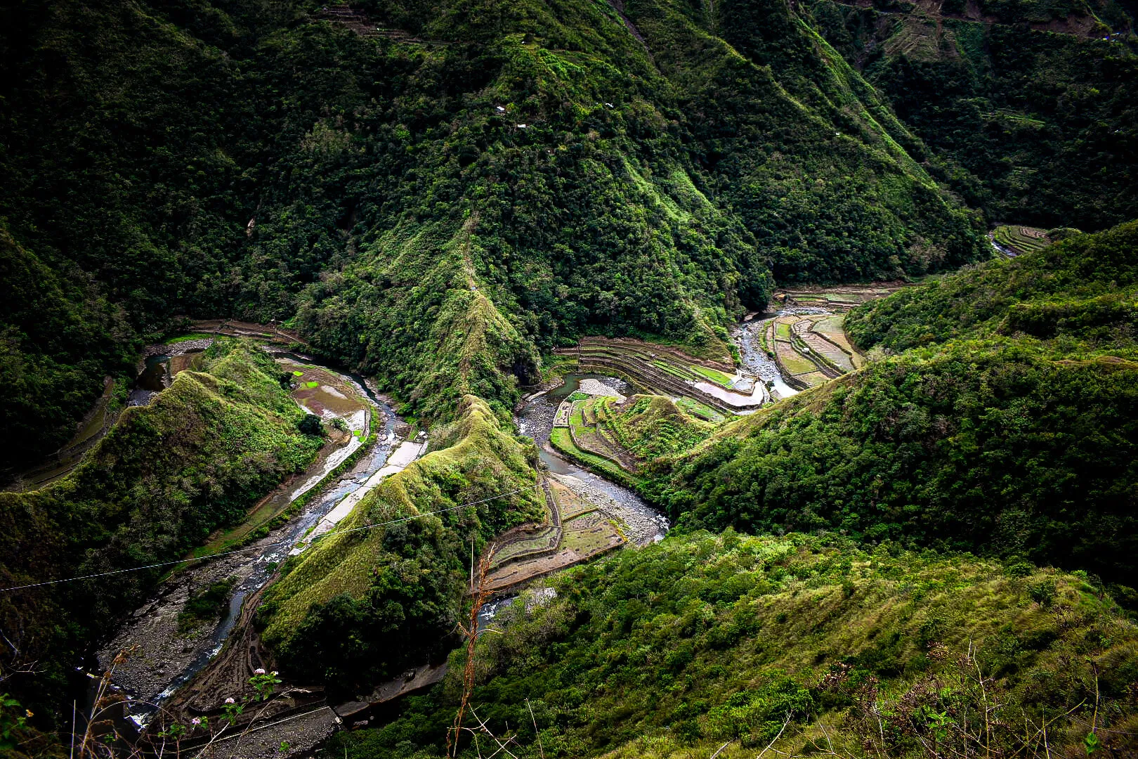 River between rice terraces