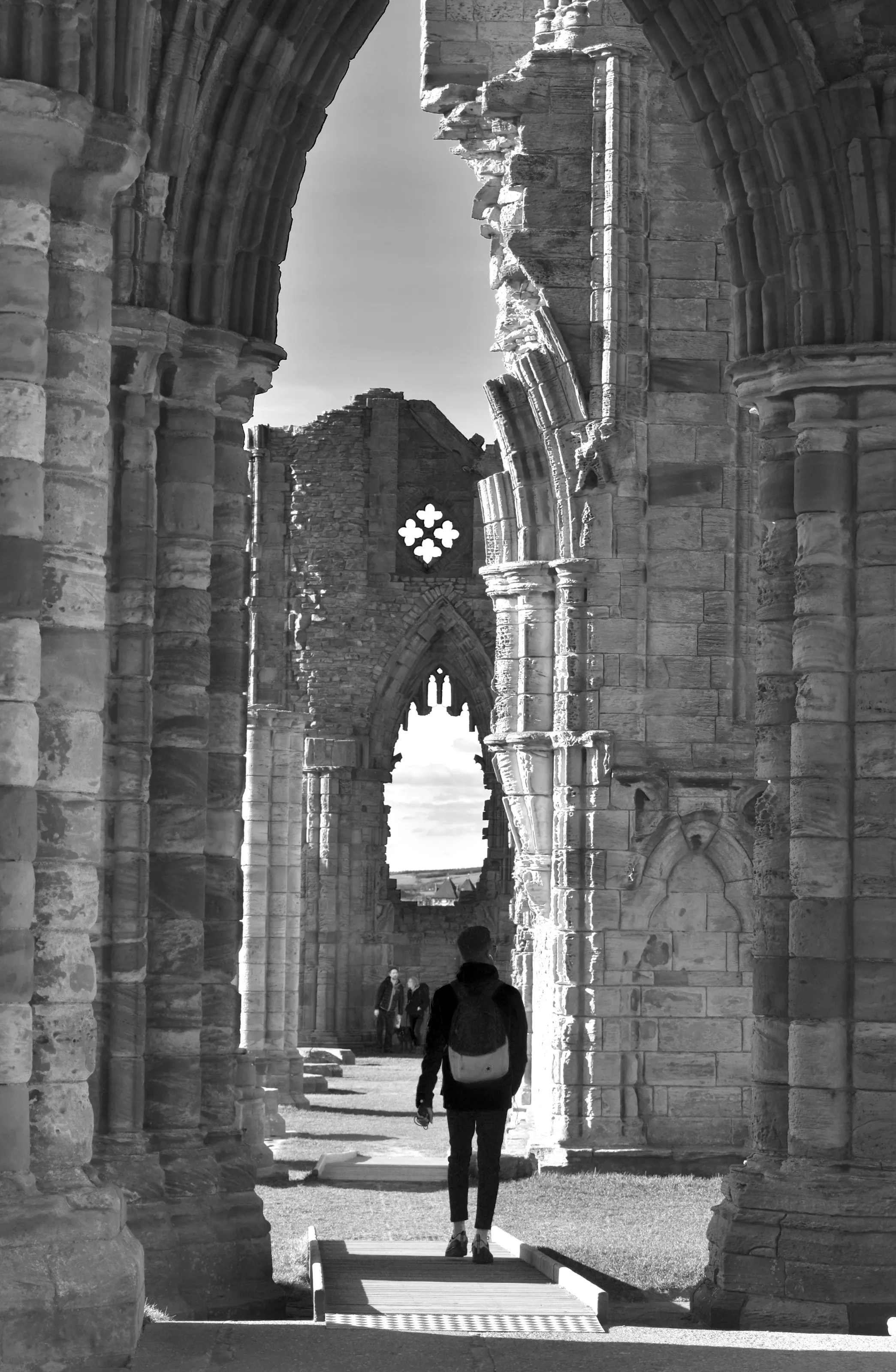 Among pillars