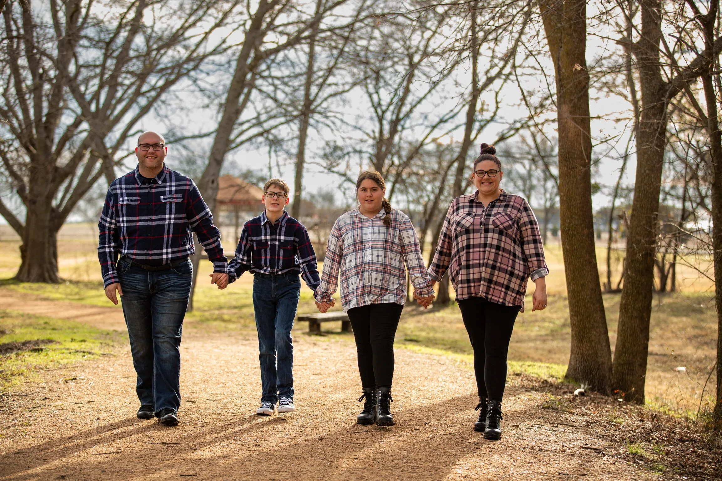 New family holding hands