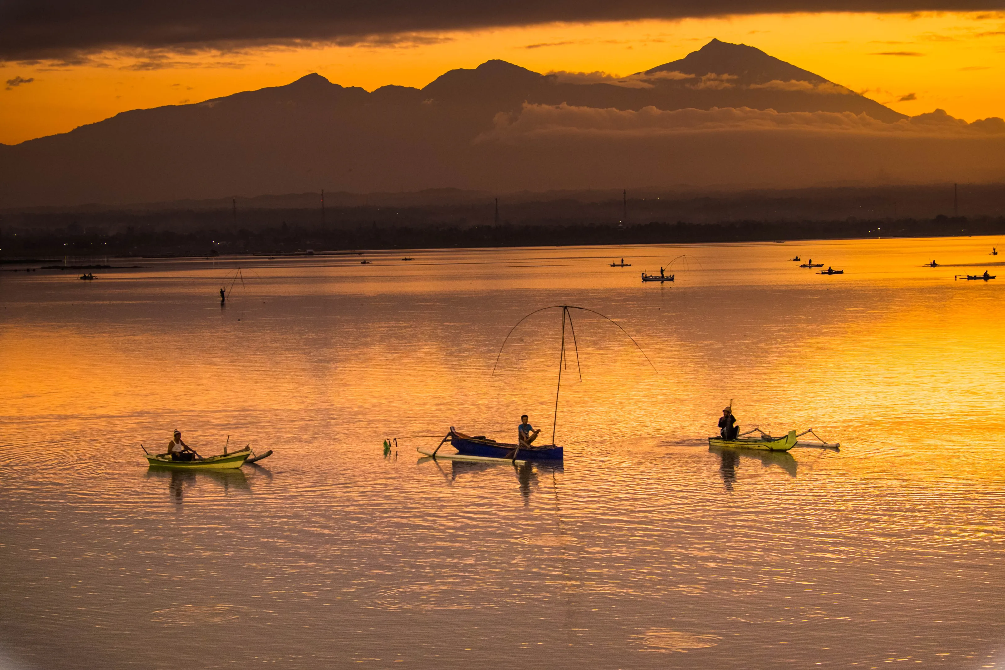 Morning activity traditional fisherman in Mataram
