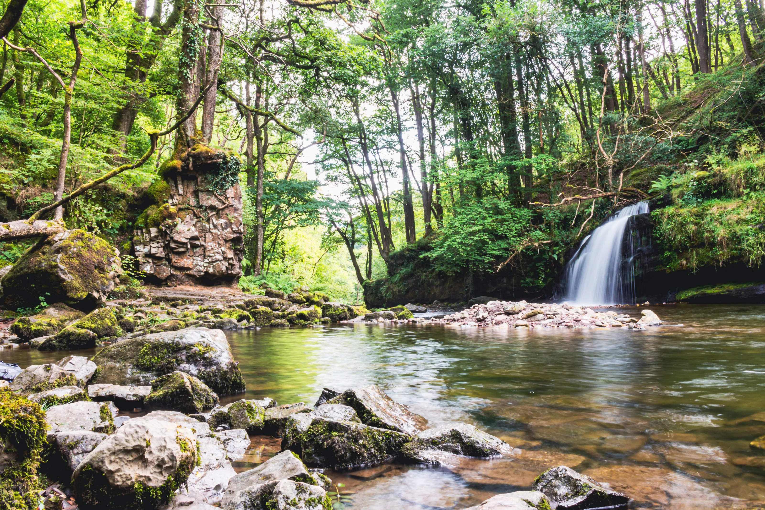 Waterfall Scene in Wales