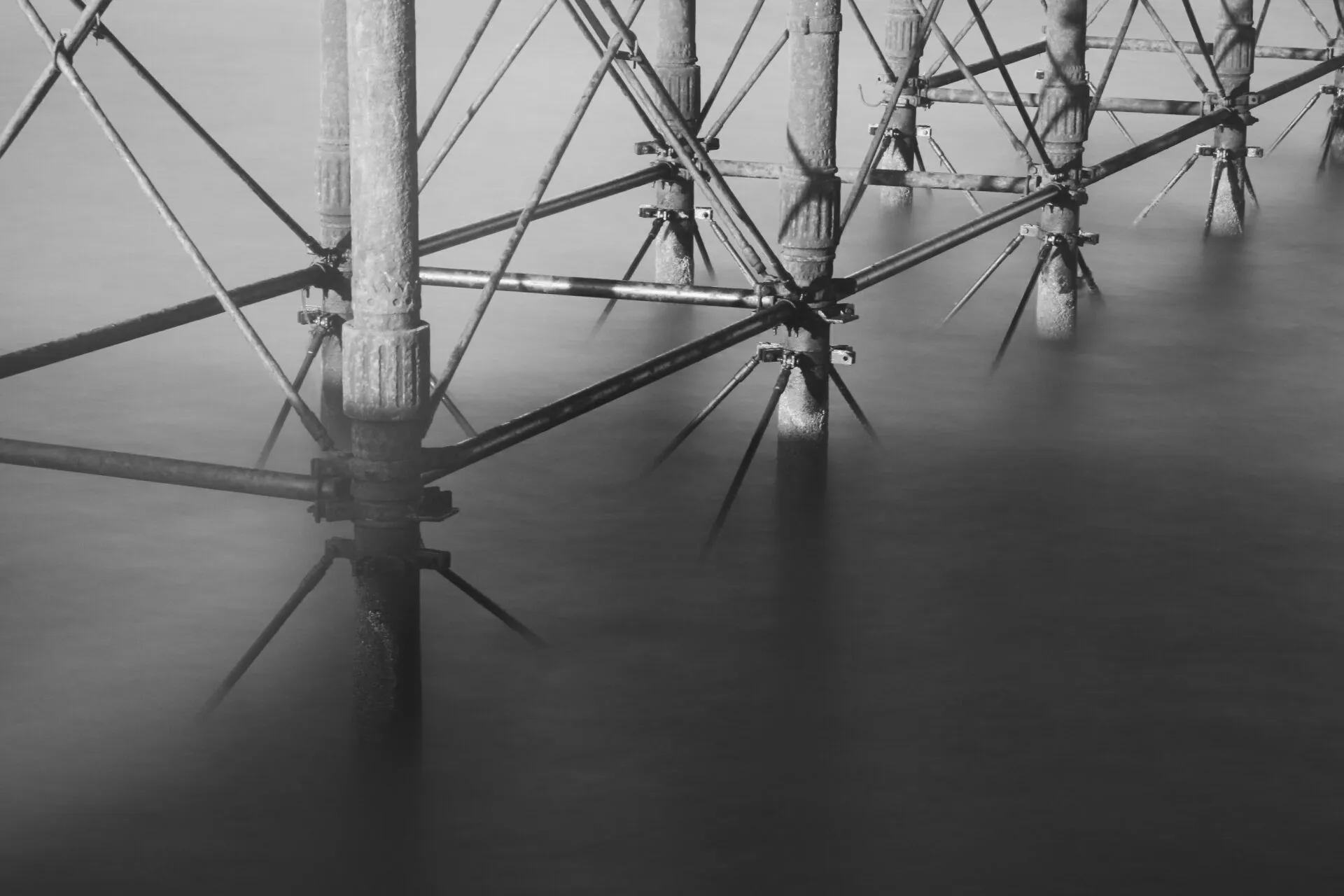 Stormy sea under Brighton Pier